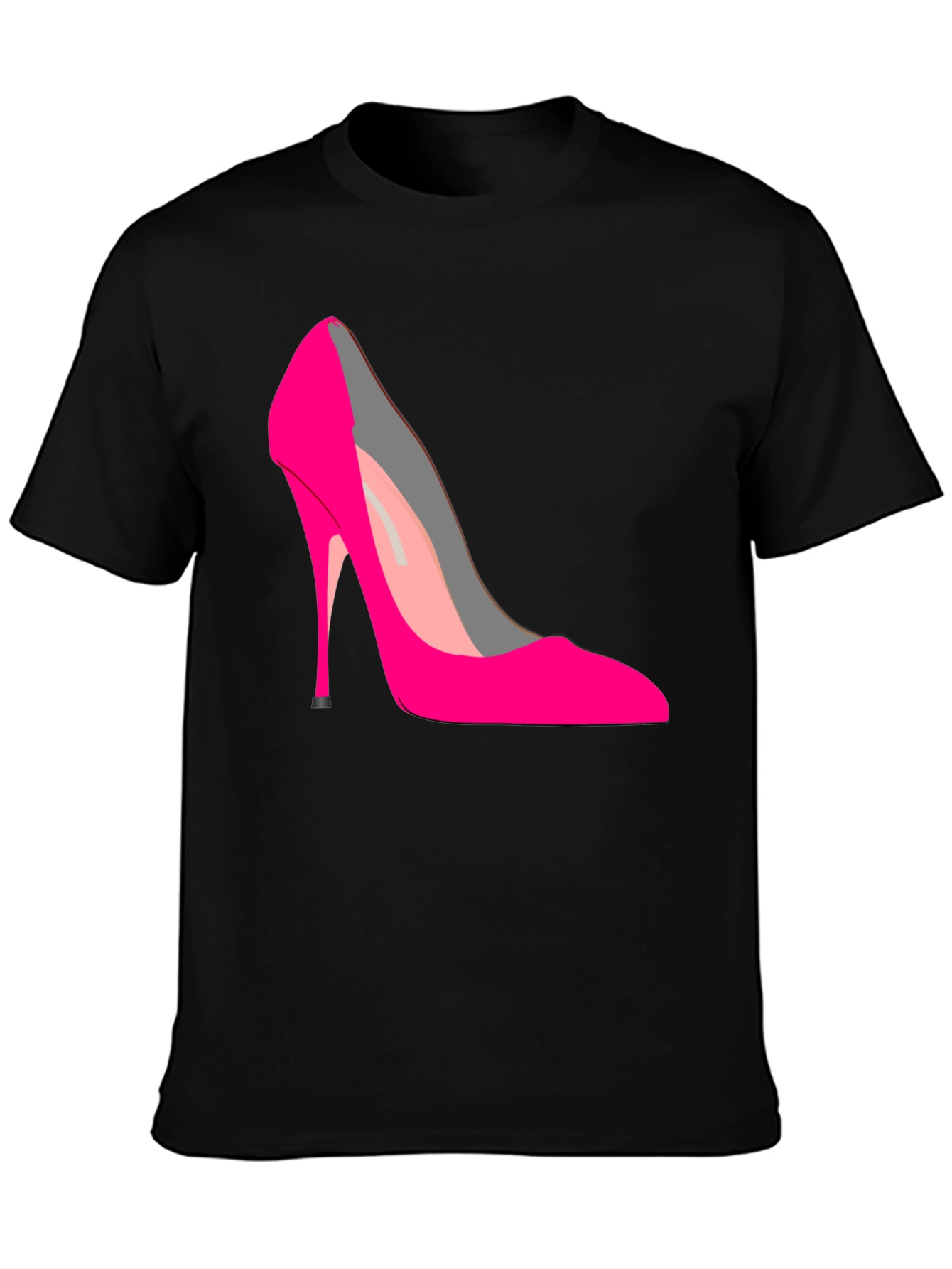 Black Hot Pink High Heel Graphic Tee view 3