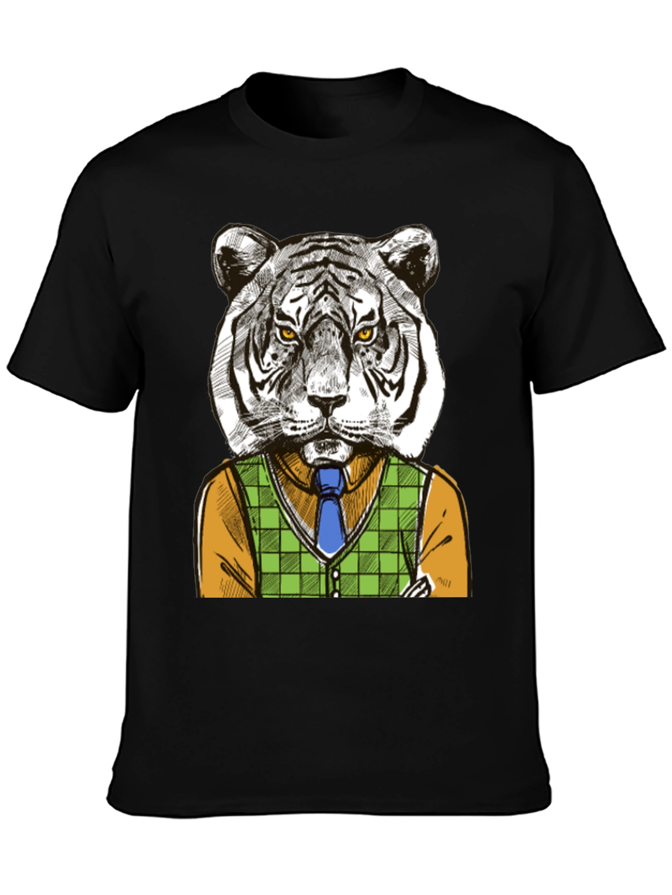 Black Tiger Gentleman Graphic T-Shirt - Cool Animal Design view 3