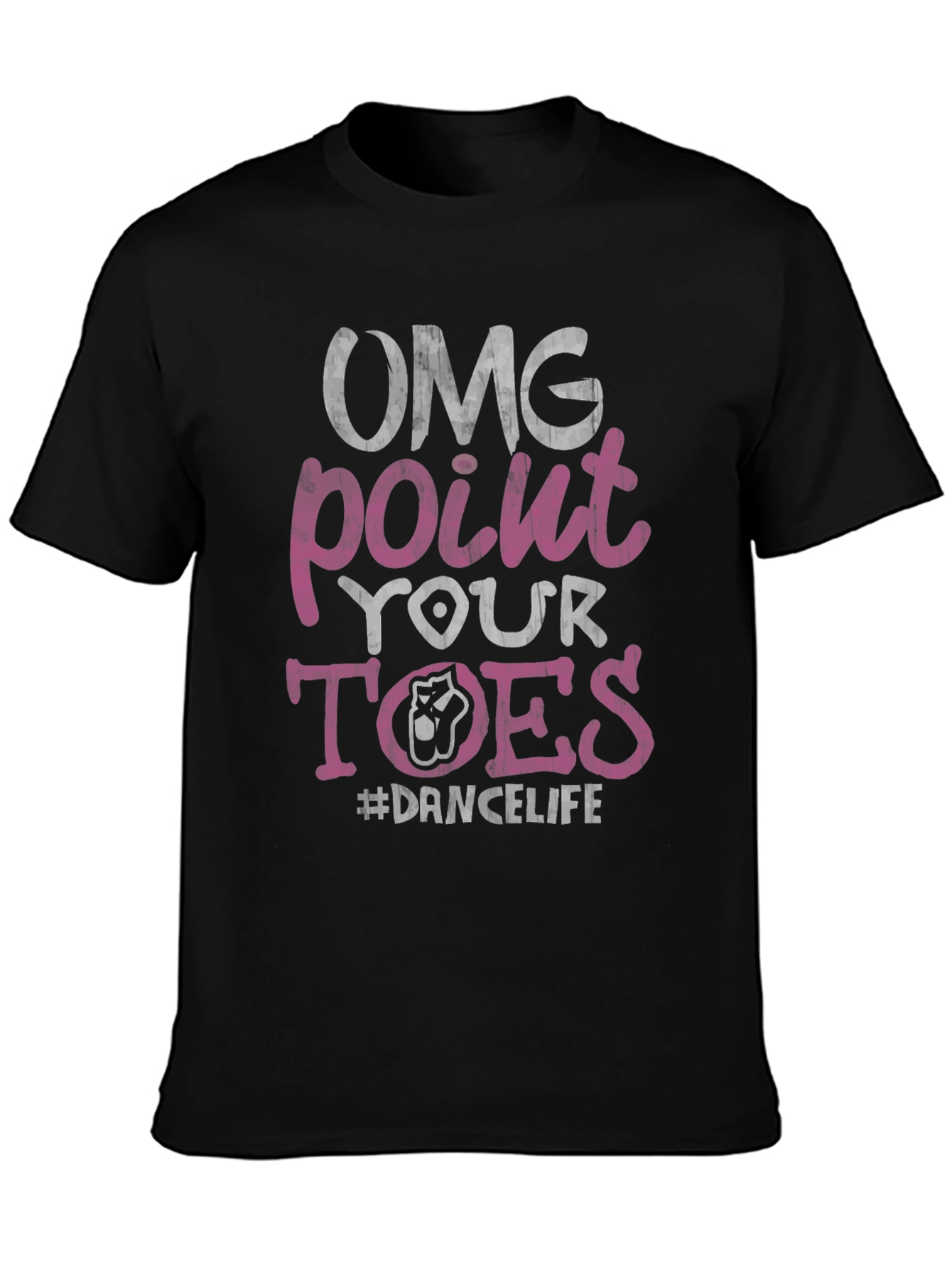 Black OMG Point Your Toes Dance T-Shirt view 3