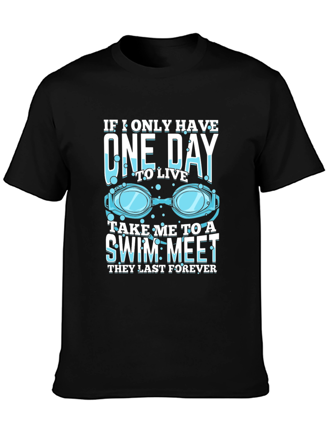 Black Swim Meet T-Shirt - One Day to Live view 3