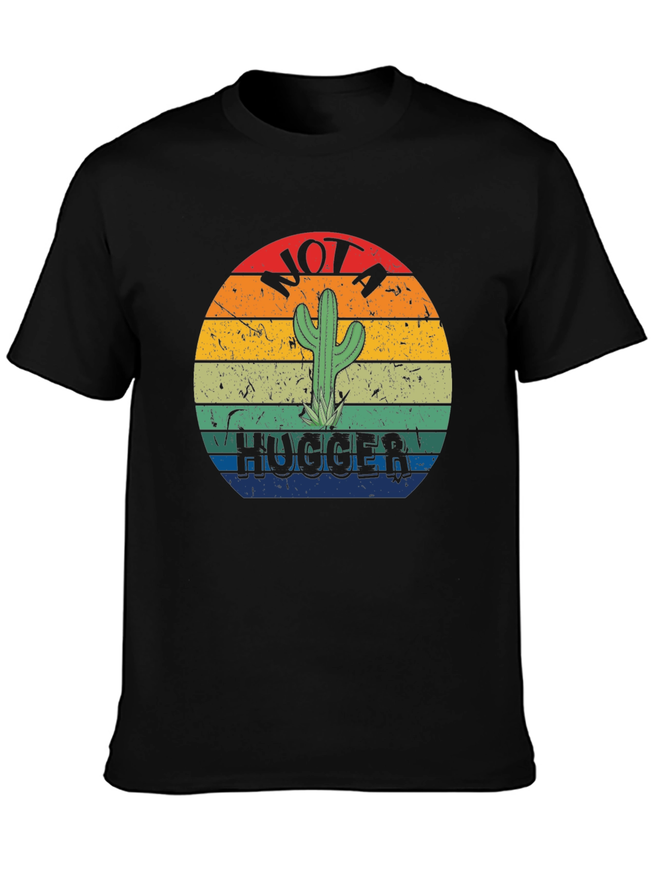 Black Not A Hugger Cactus Graphic Tee view 3