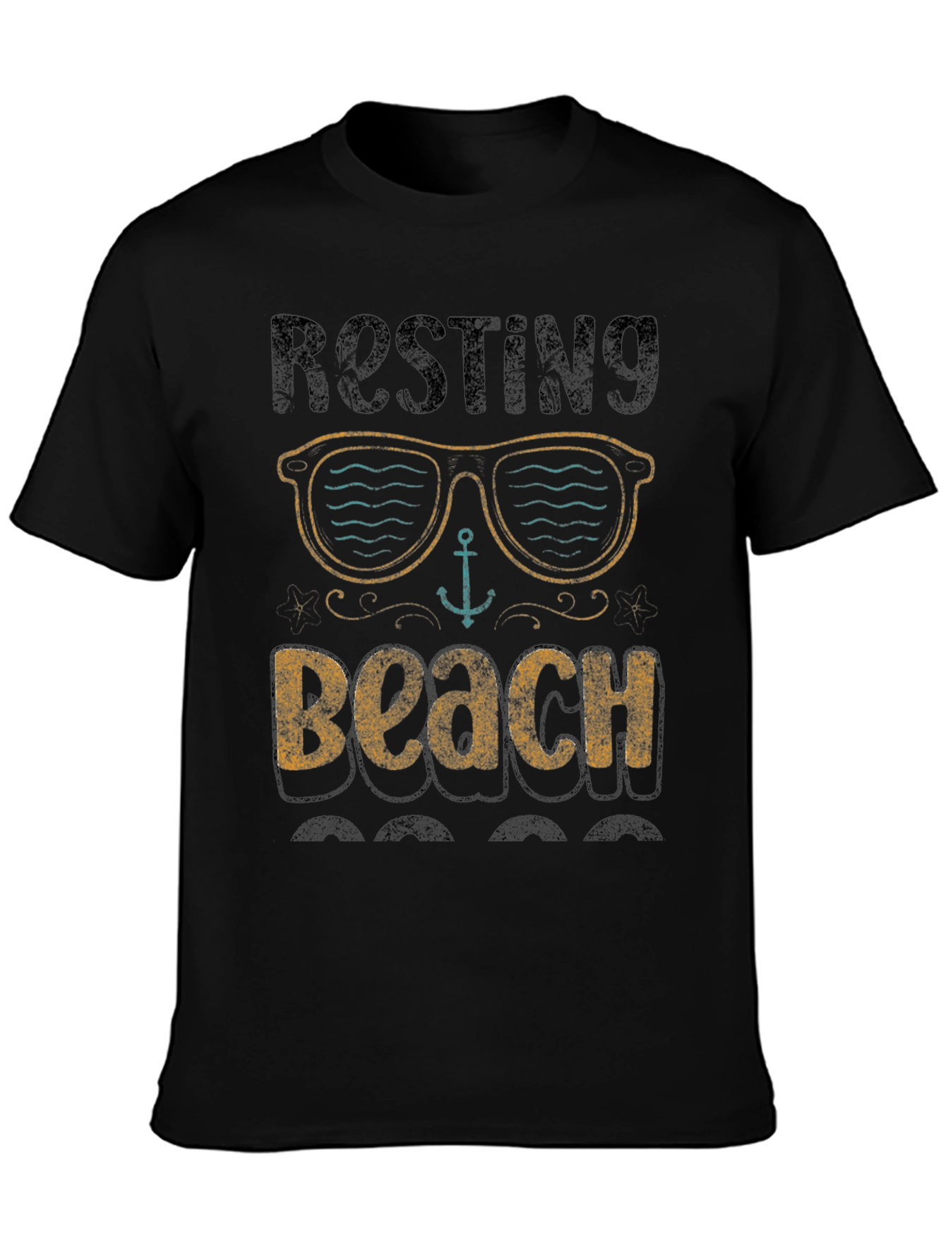 Black Resting Beach T-Shirt - Relaxed Fit view 3