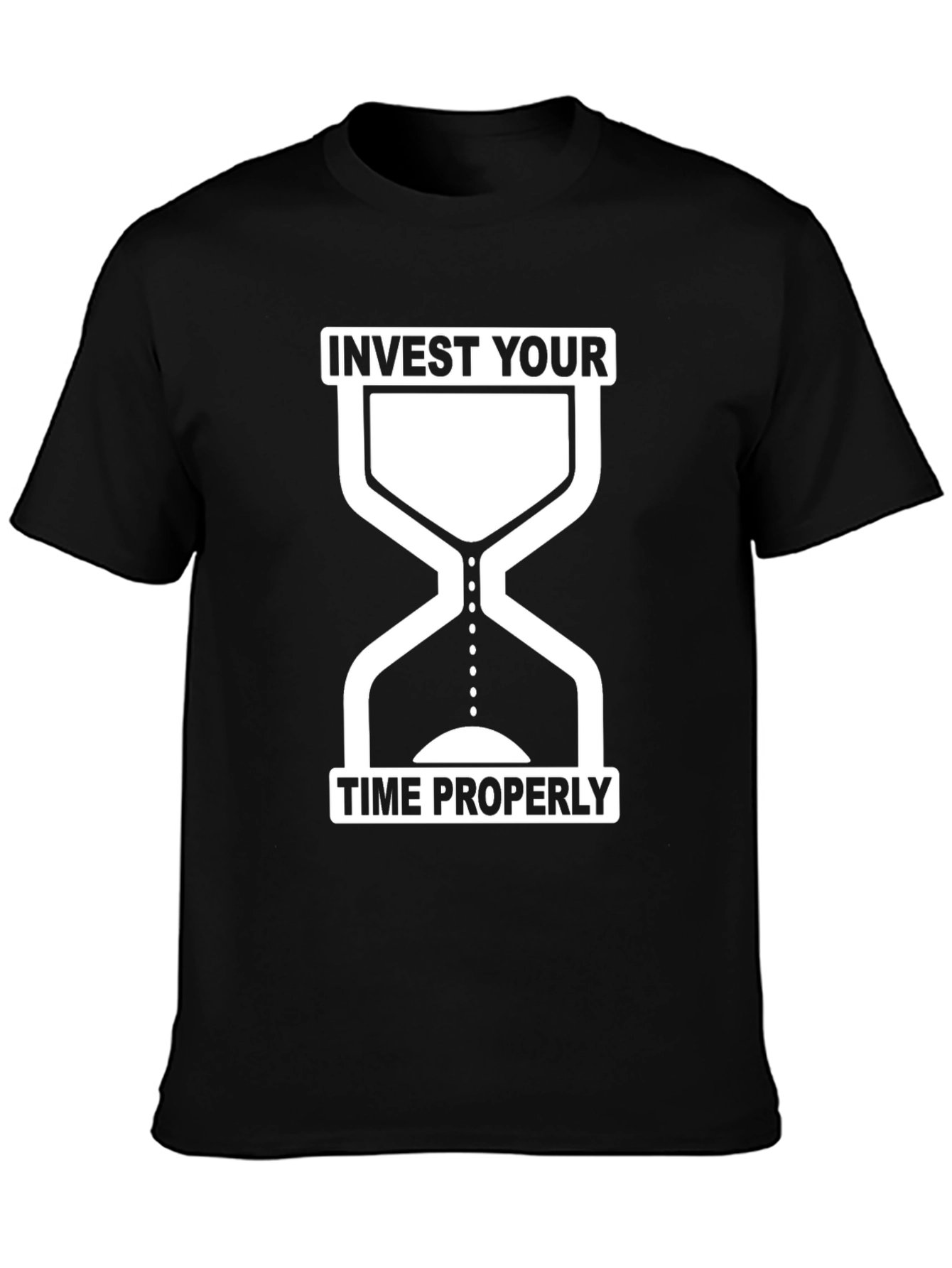 Black Invest Time Properly Graphic Tee view 3