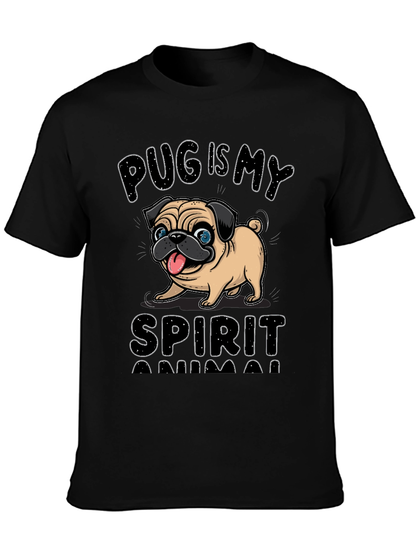 Black Pug is My Spirit Animal Graphic Tee view 3