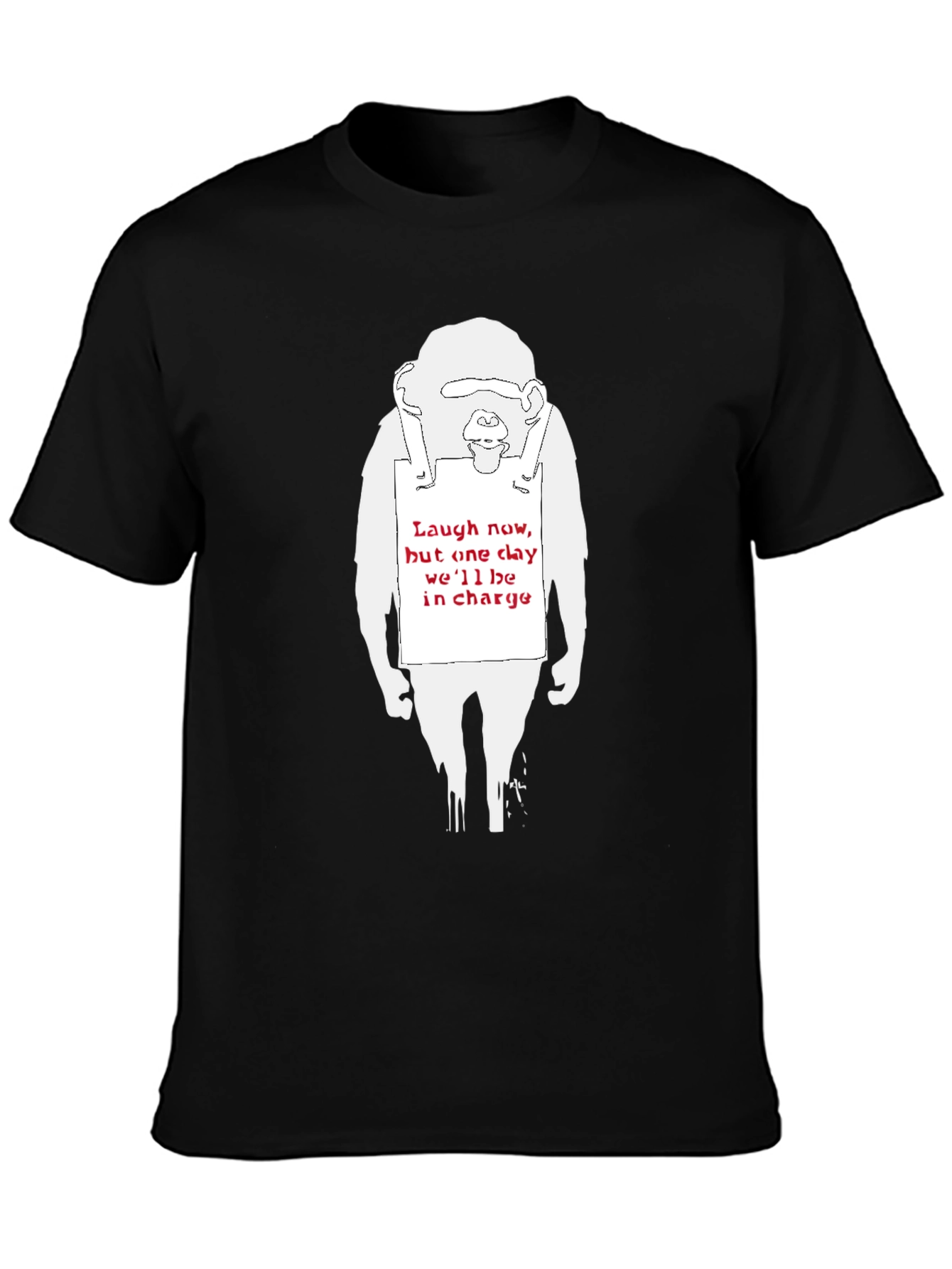Black Banksy Monkey T-Shirt - Laugh Now view 3