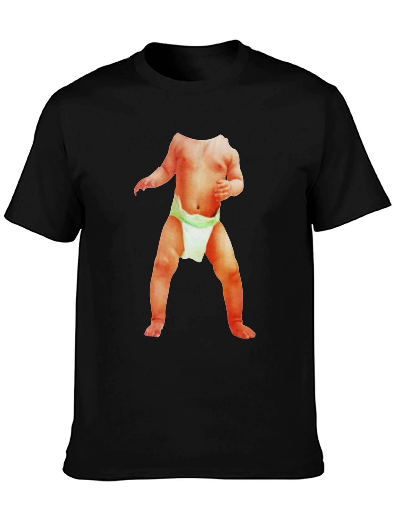 Black Black T-Shirt with Baby Image view 3