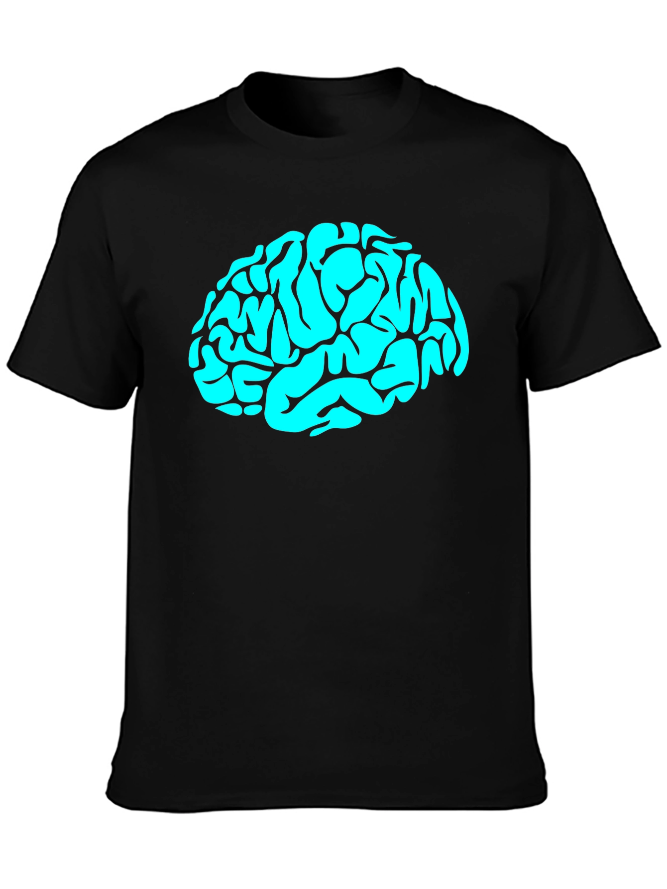 Black Brain Graphic Tee - Mens Black Cotton T-Shirt view 3
