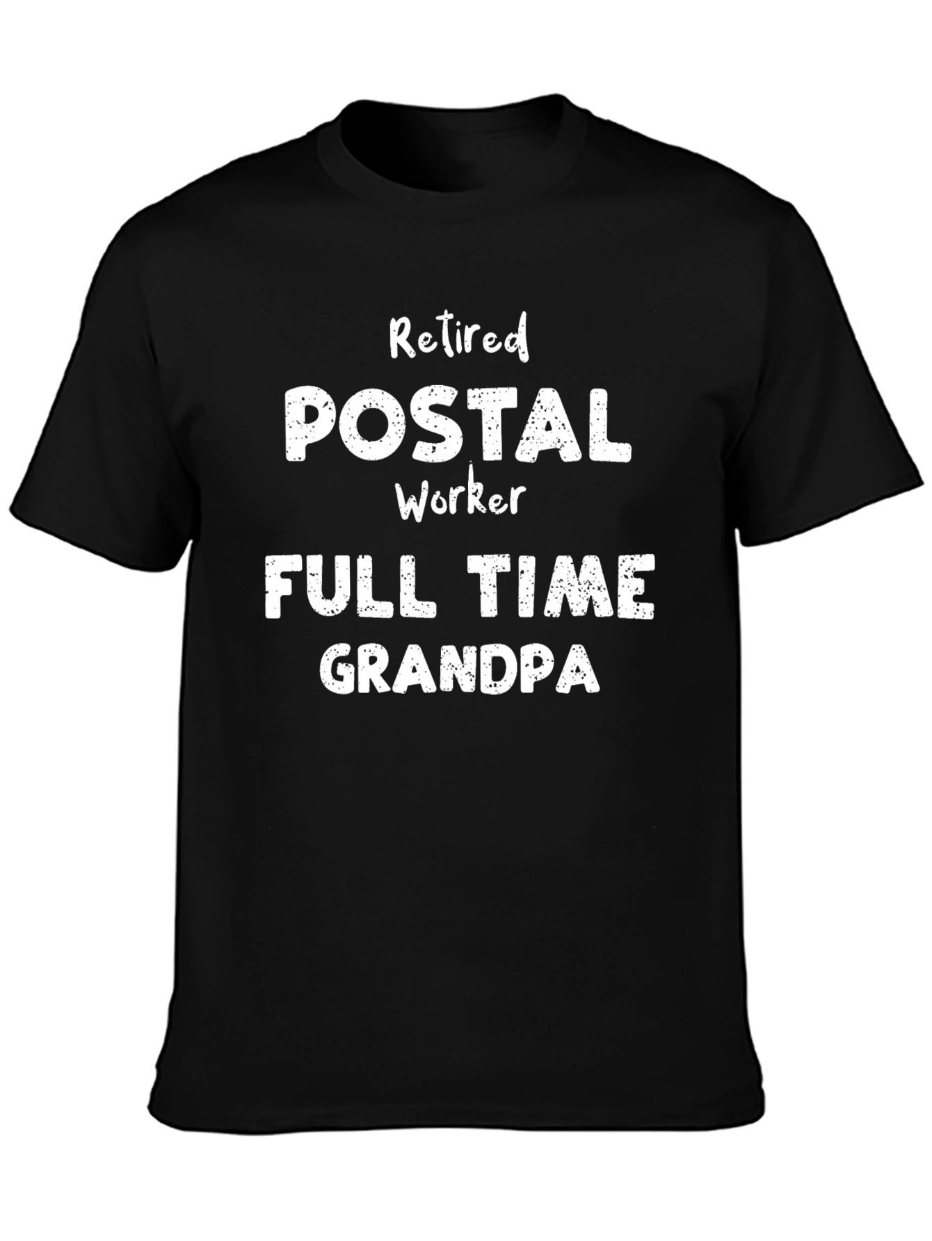 Black Retired Postal Worker Full Time Grandpa T-Shirt view 3