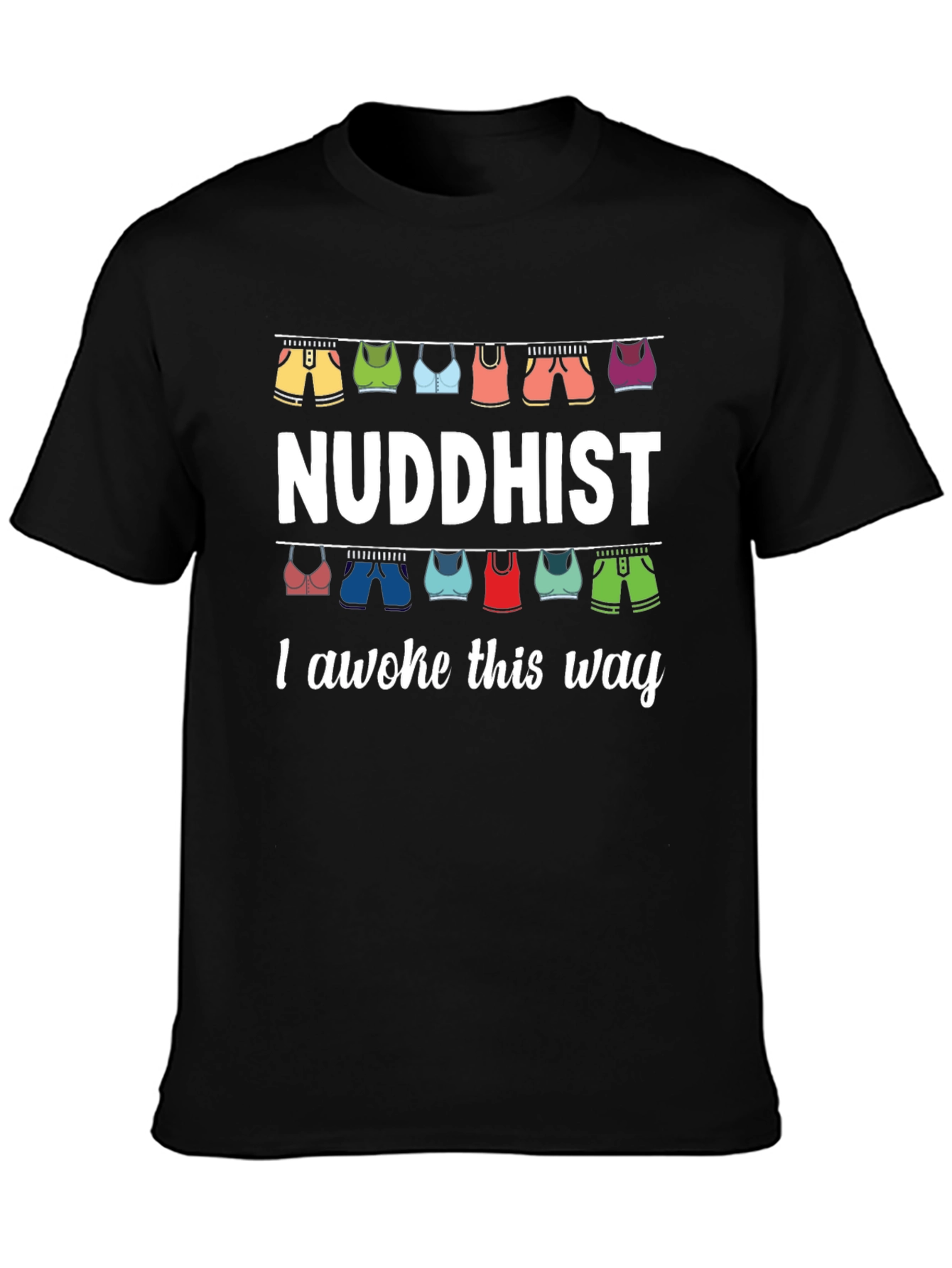 Black Nuddhist I Awoke This Way Graphic Tee view 3