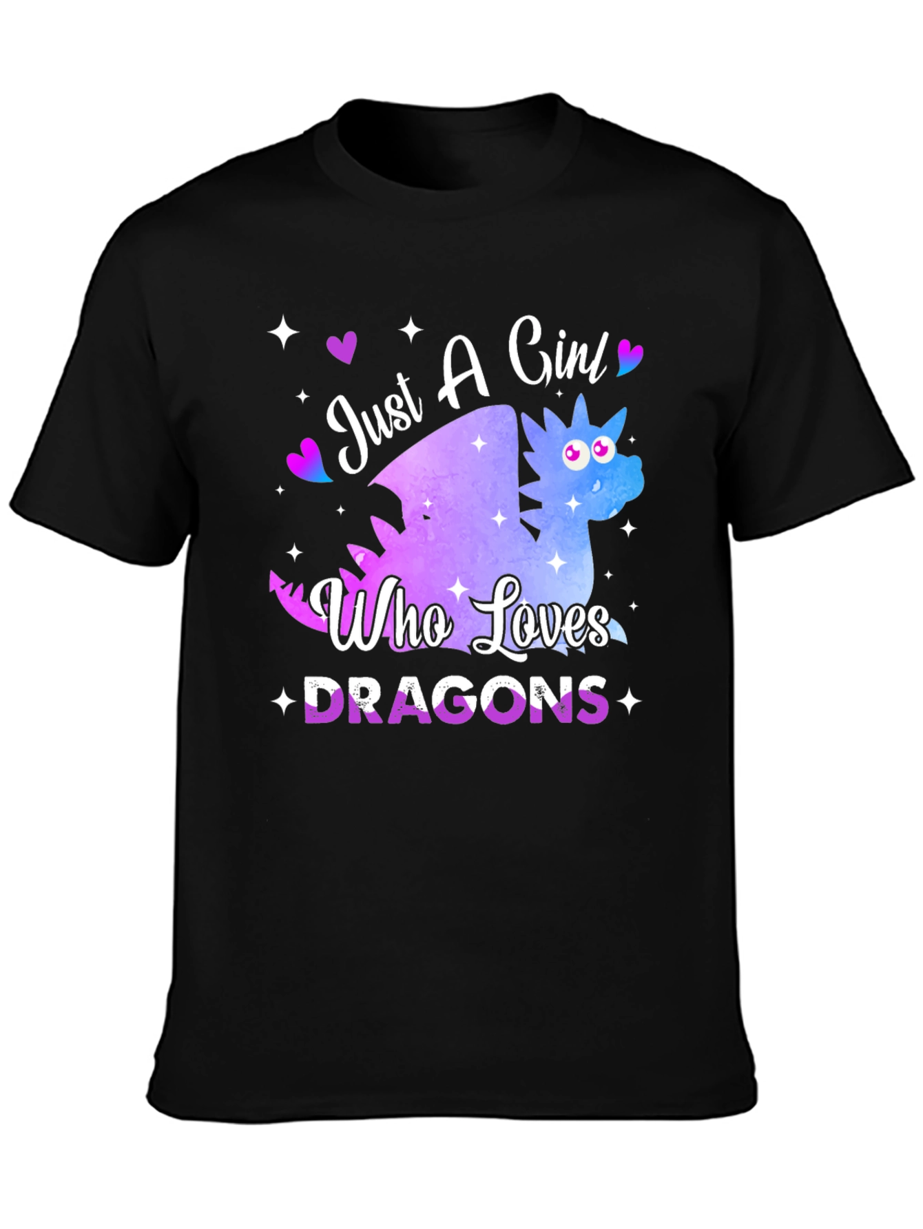 Black Girl Who Loves Dragons T-Shirt - Cute Dragon Graphic Tee view 3