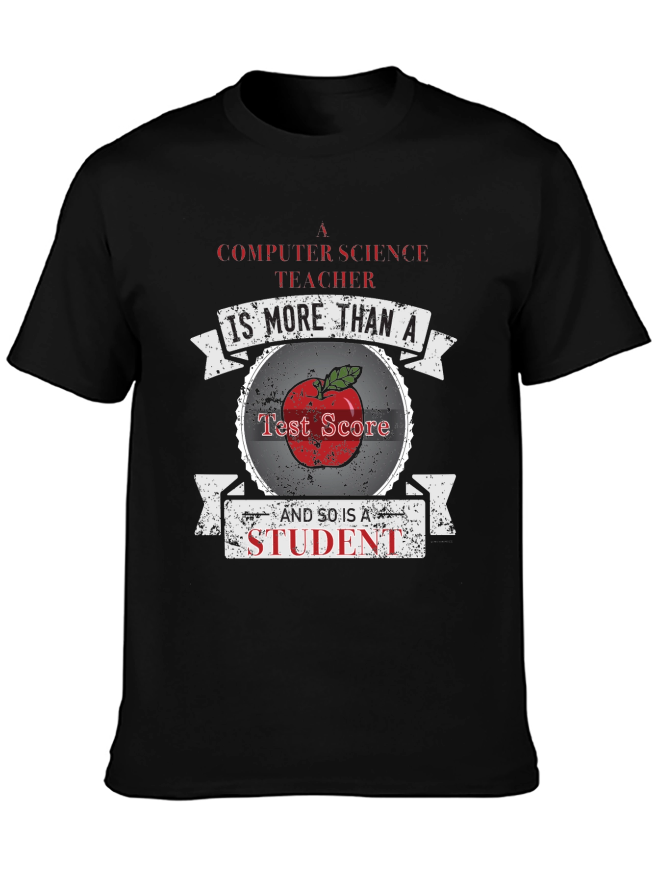 Black Computer Science Teacher T-Shirt - More Than a Test Score view 3