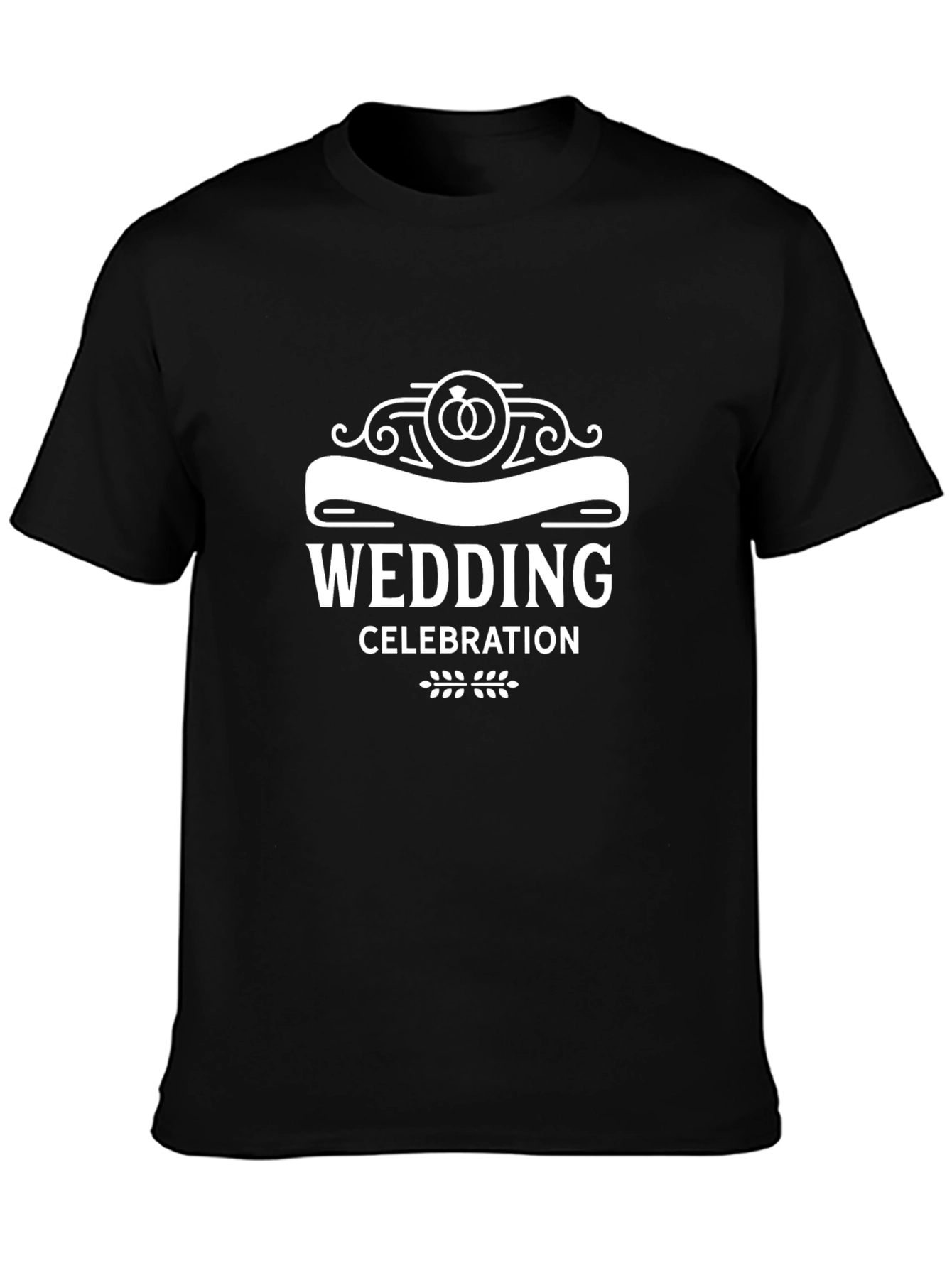 Black Wedding Celebration Black T-Shirt view 3