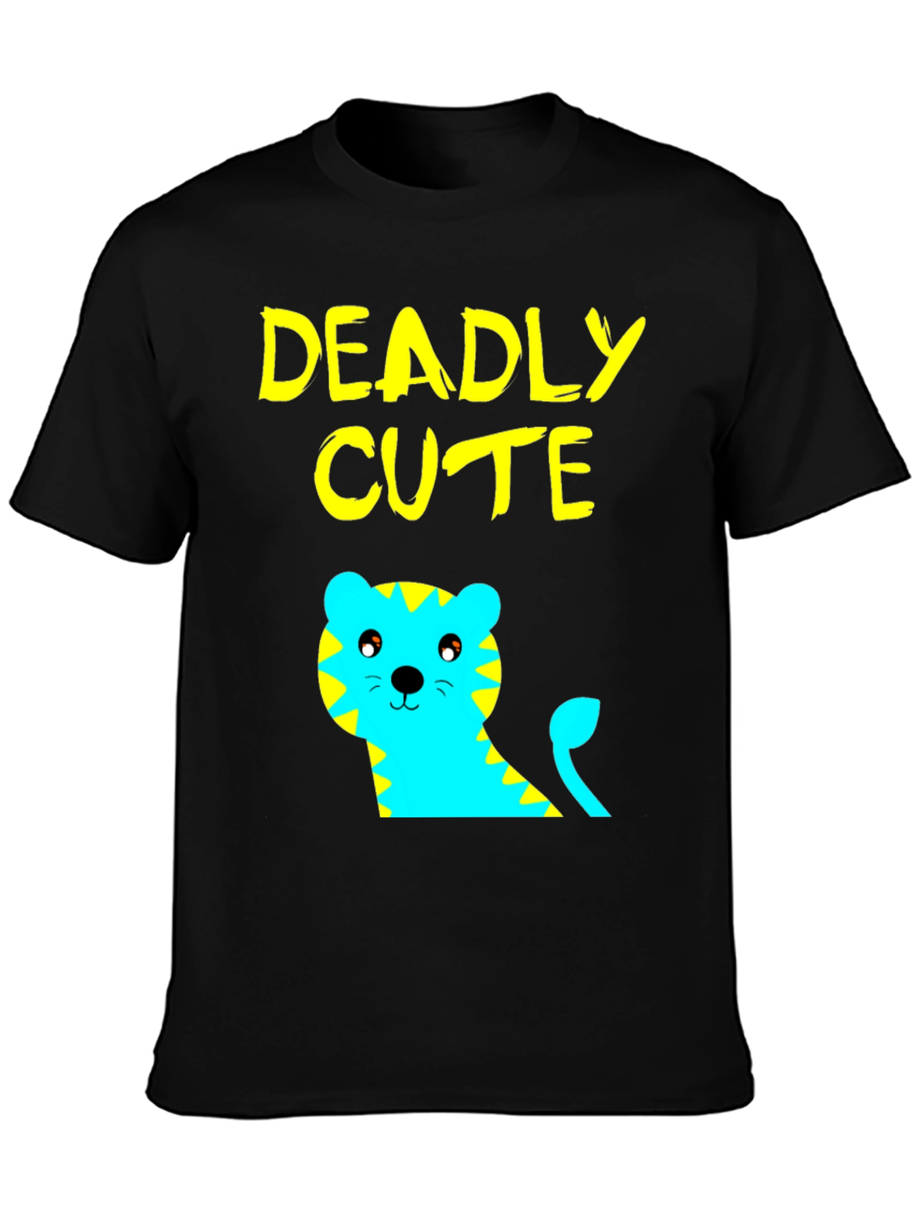 Black Deadly Cute Tiger Graphic Tee view 3