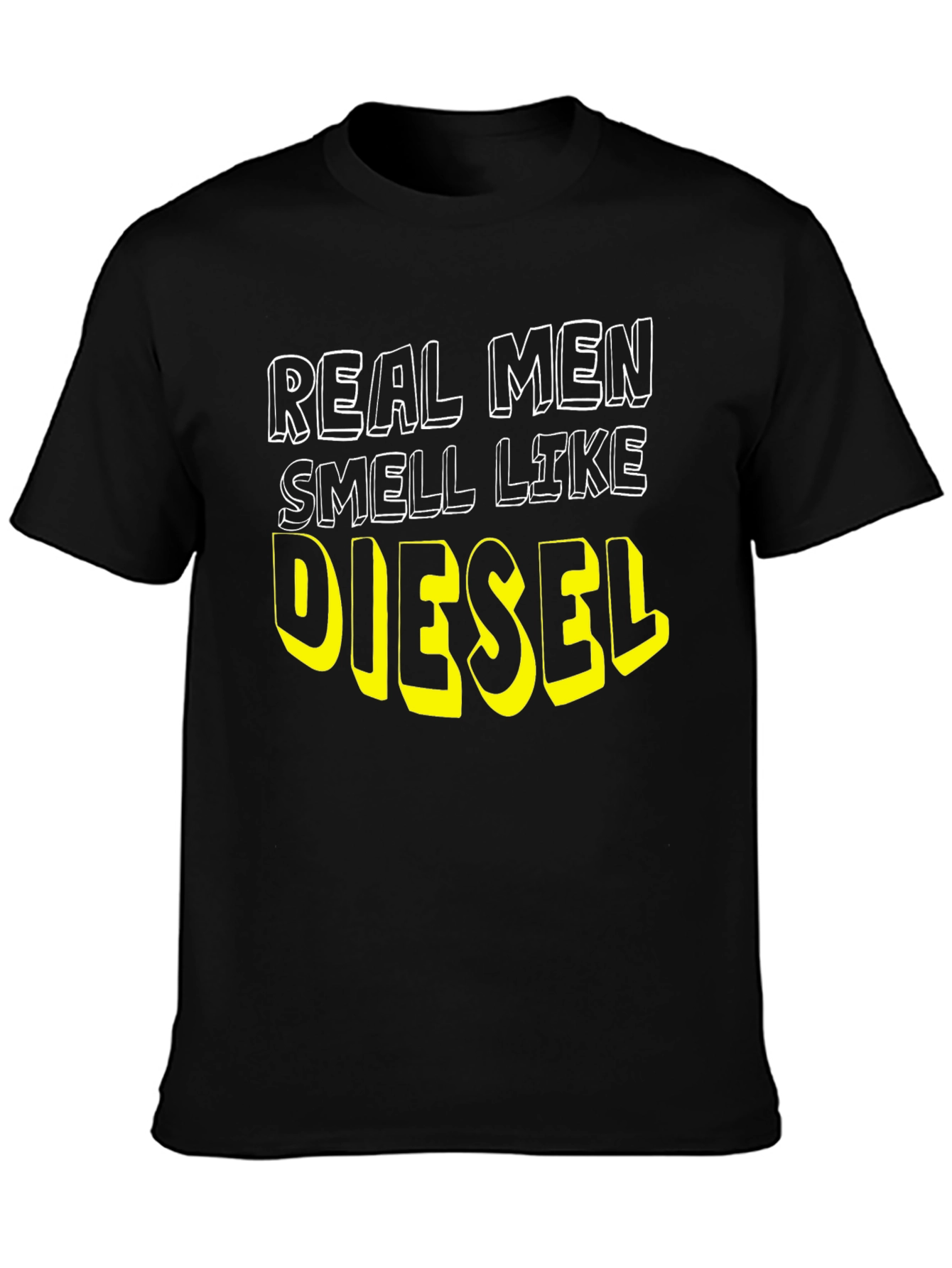 Black Real Men Smell Like Diesel Black T-Shirt view 3