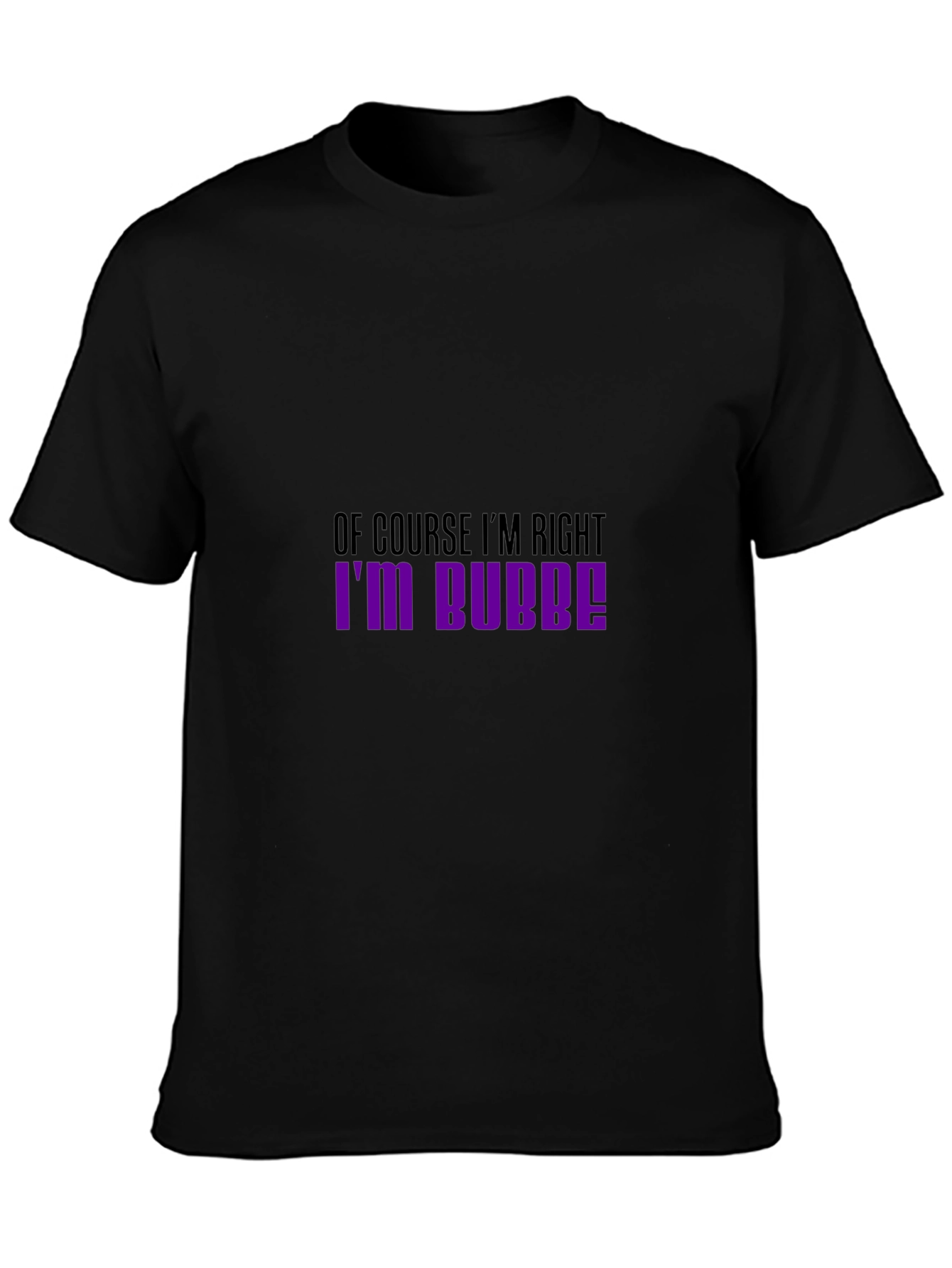 Black Of Course I'm Right I'm Bubbe! T-Shirt view 3