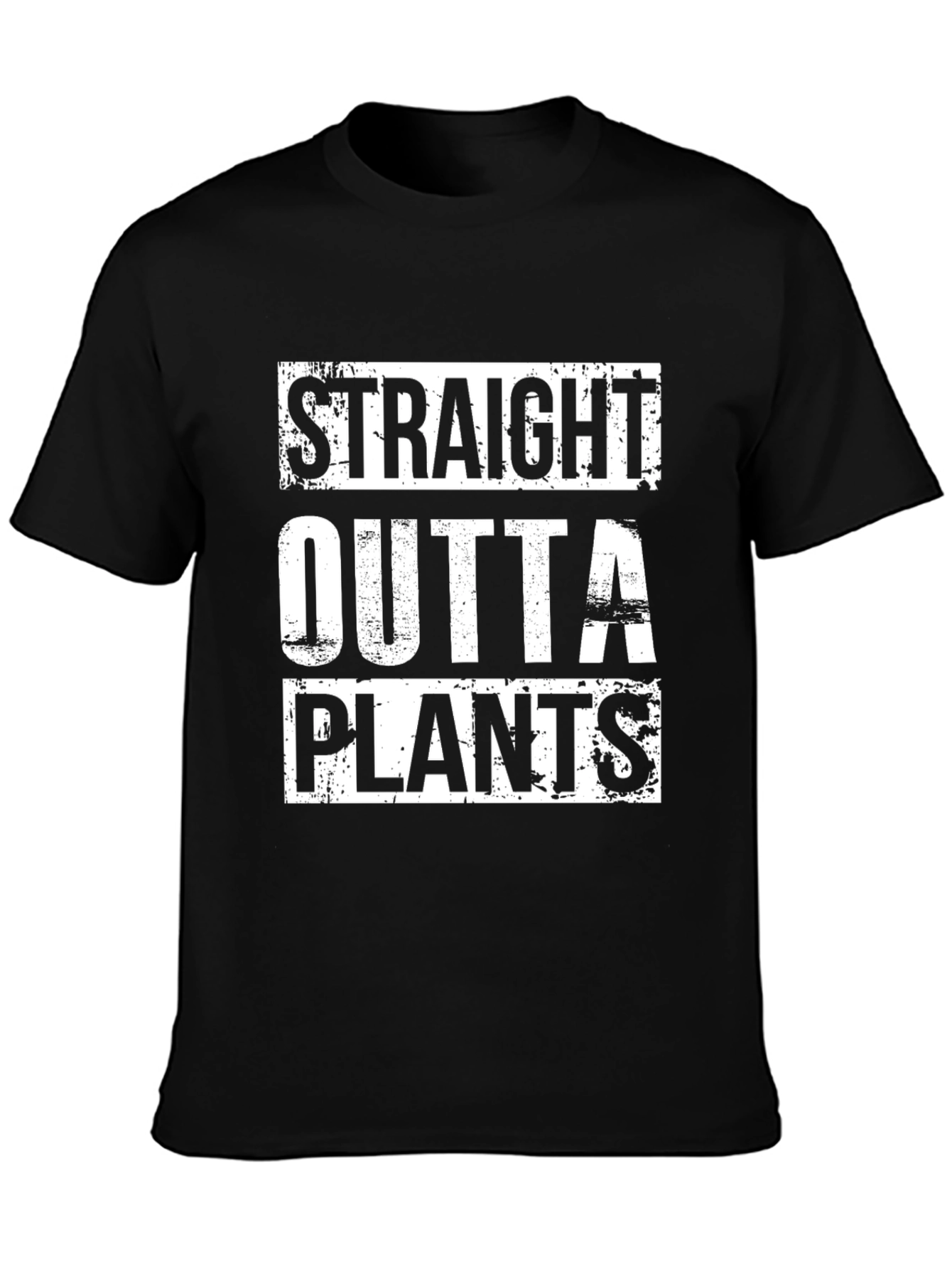 Black Straight Outta Plants Graphic T-Shirt - Black view 3