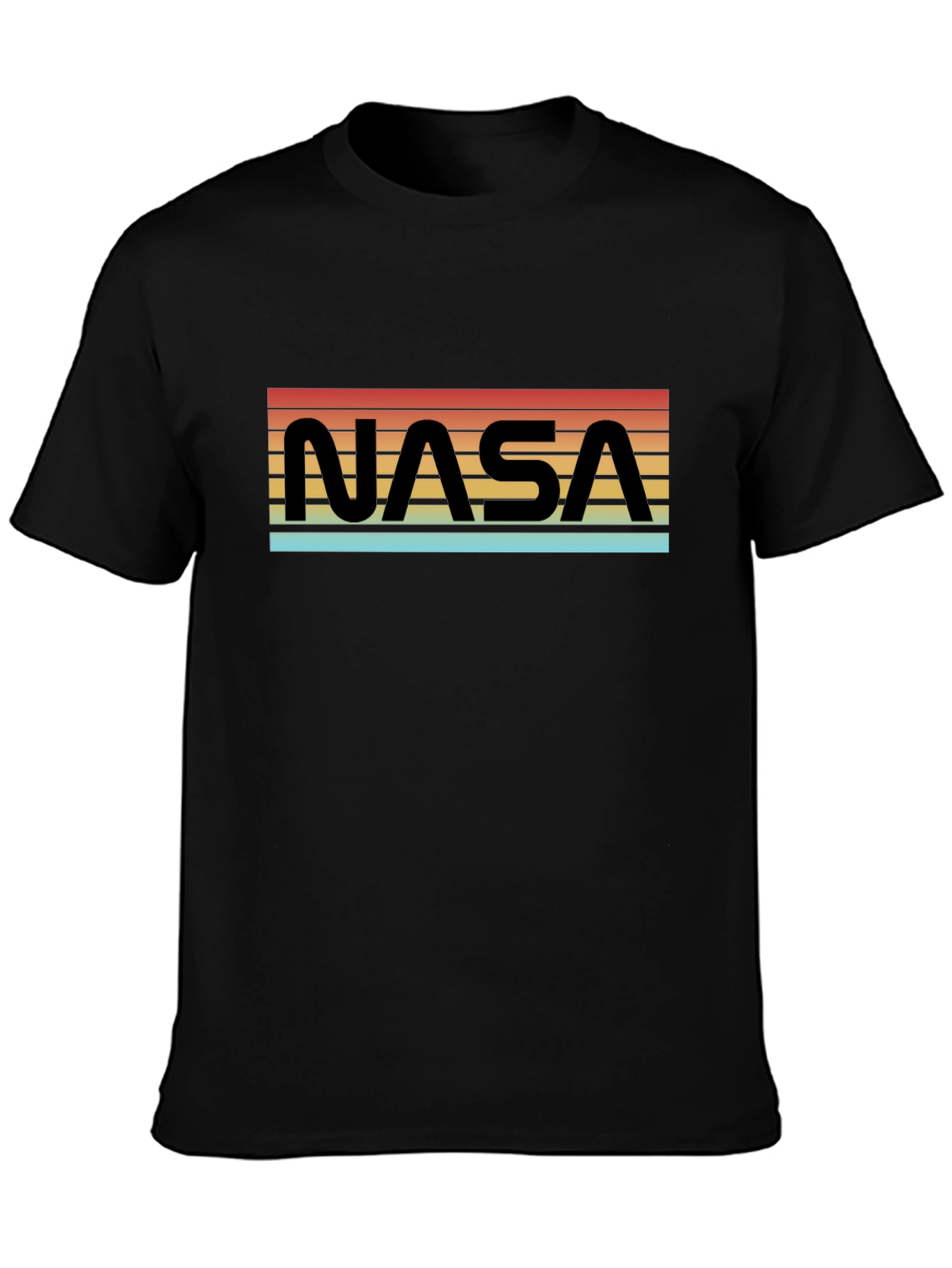 Black Retro NASA T-Shirt - Space Exploration Tee view 3
