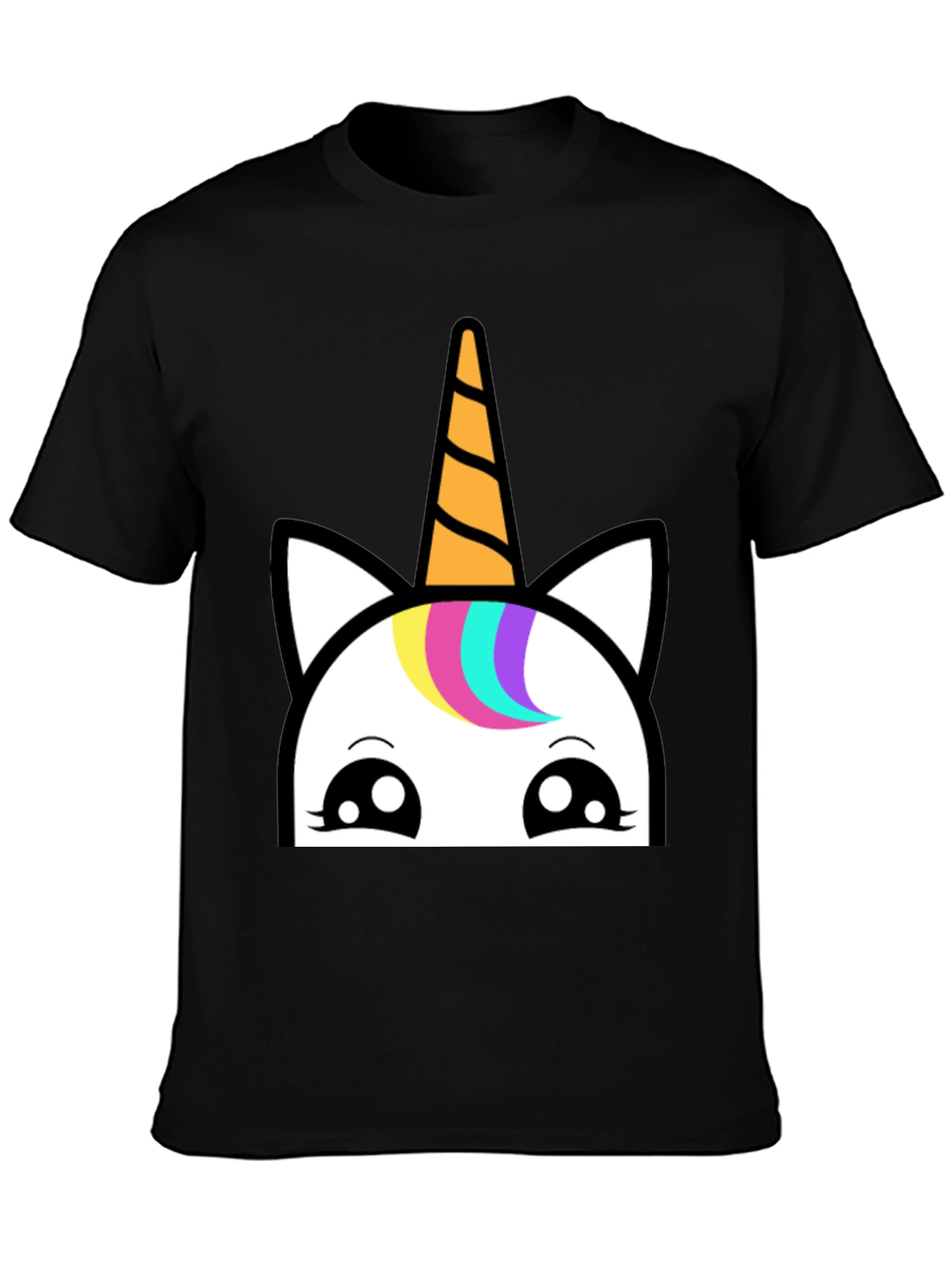 Black Unicorn Graphic T-Shirt - Black Cotton Tee view 3