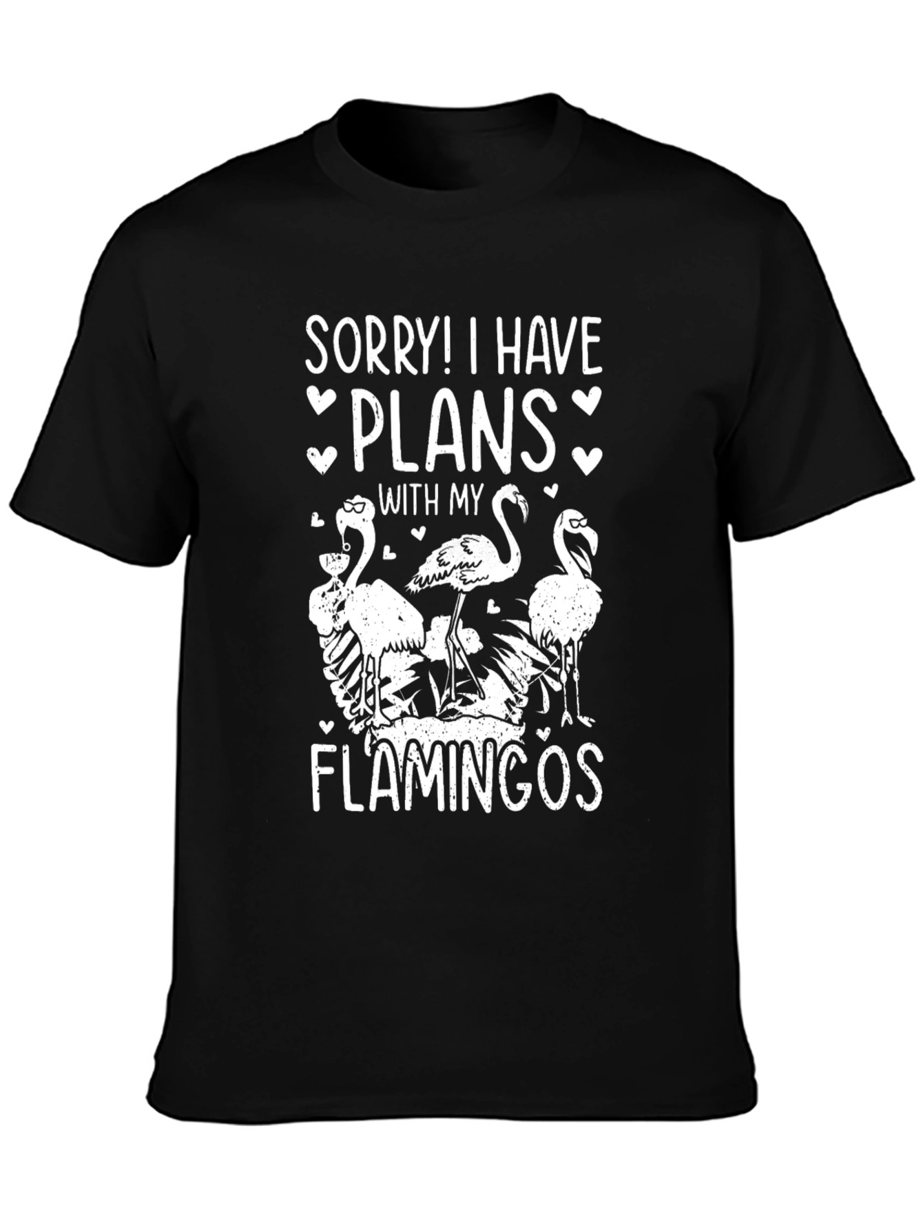 Black Flamingo Plans Graphic Tee - Funny T-Shirt view 3