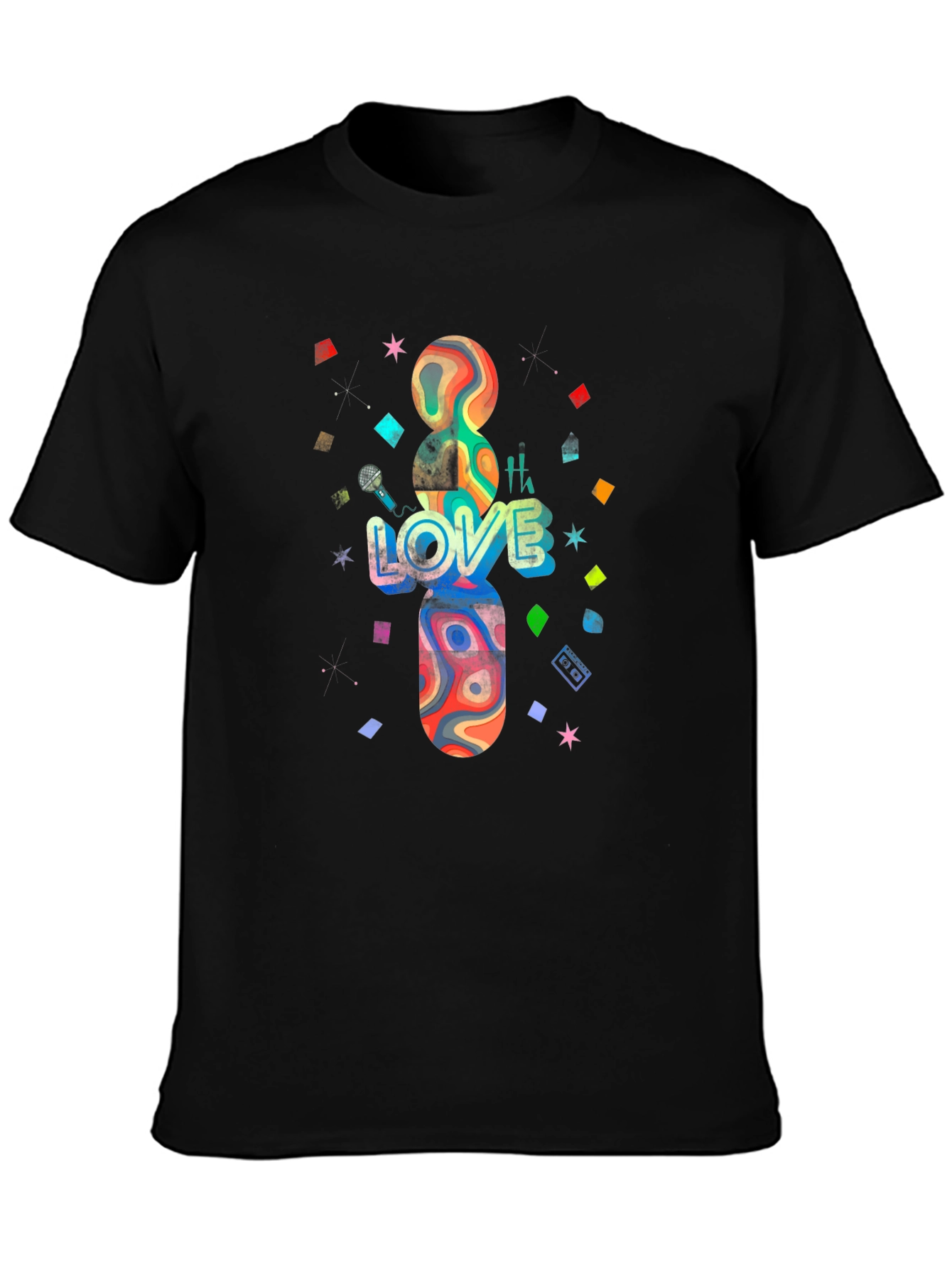 Black Love Wins T-Shirt - Abstract Design Tee view 3