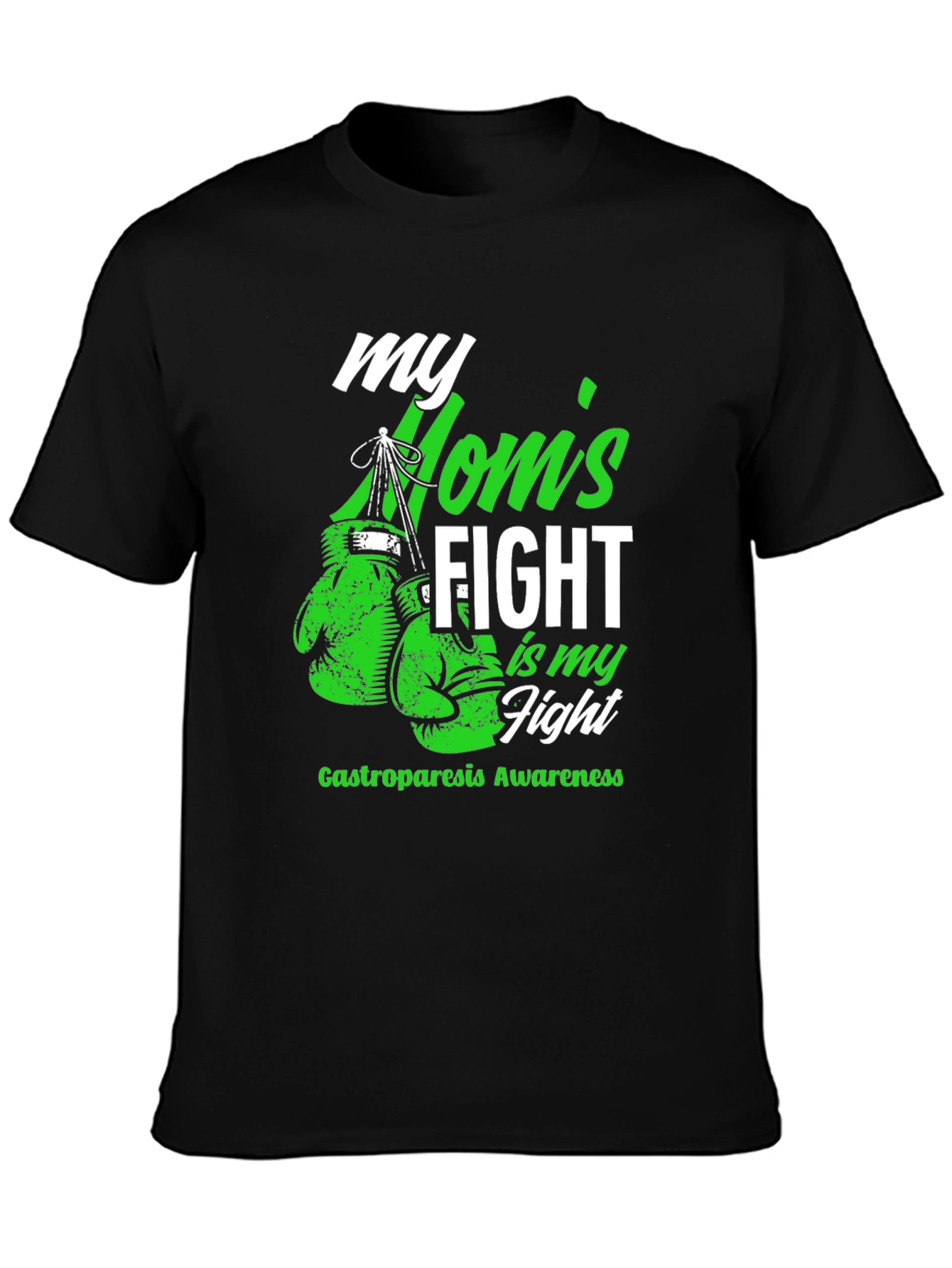 Black Mom's Fight Gastroparesis Awareness T-Shirt view 3