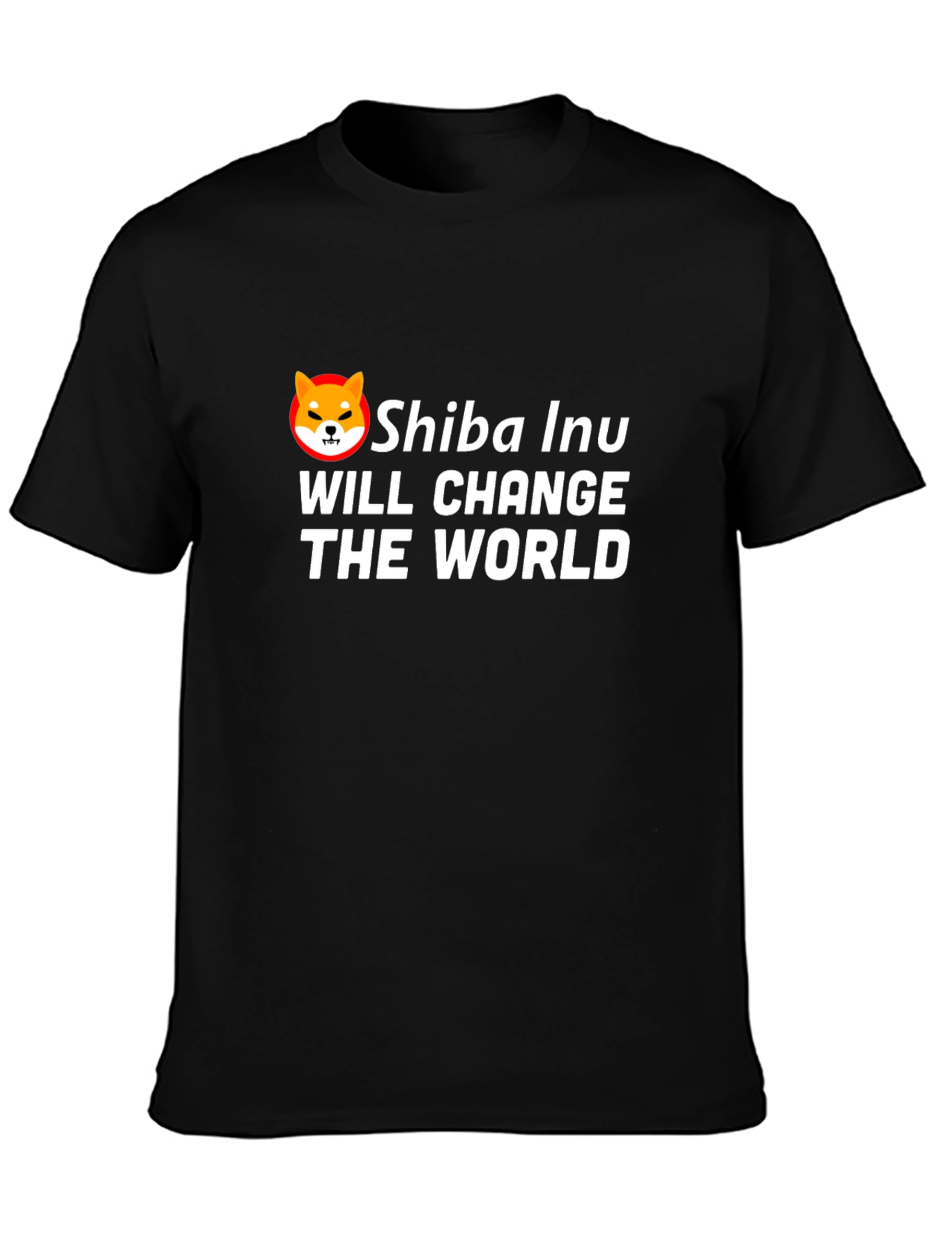 Black Shiba Inu Will Change The World Black T-Shirt view 3