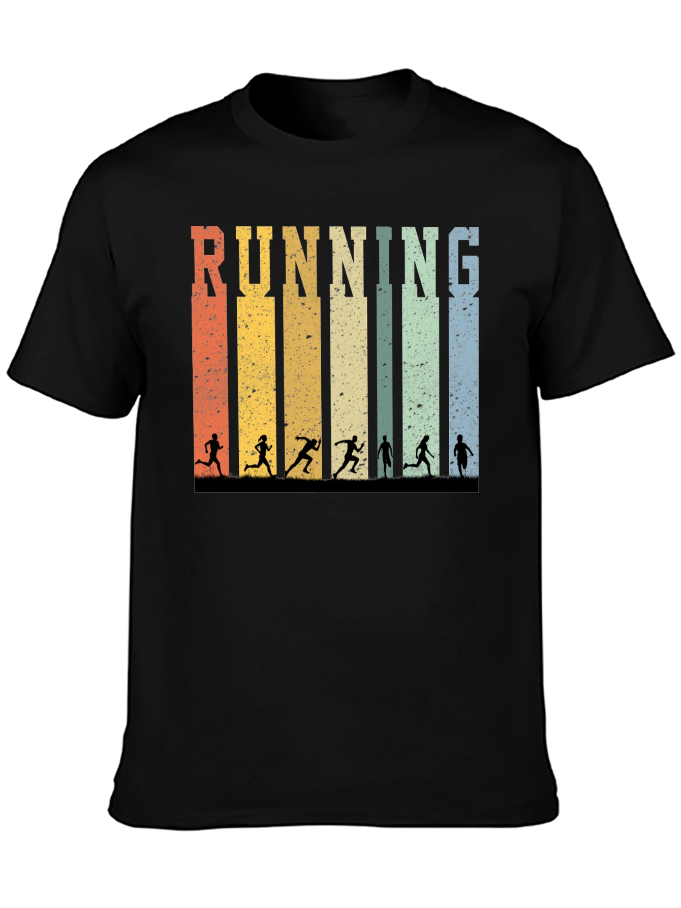 Black Retro Running T-Shirt view 3