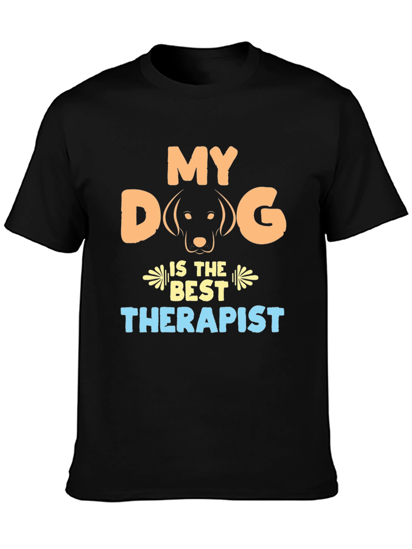 Black My Dog is the Best Therapist T-Shirt view 3