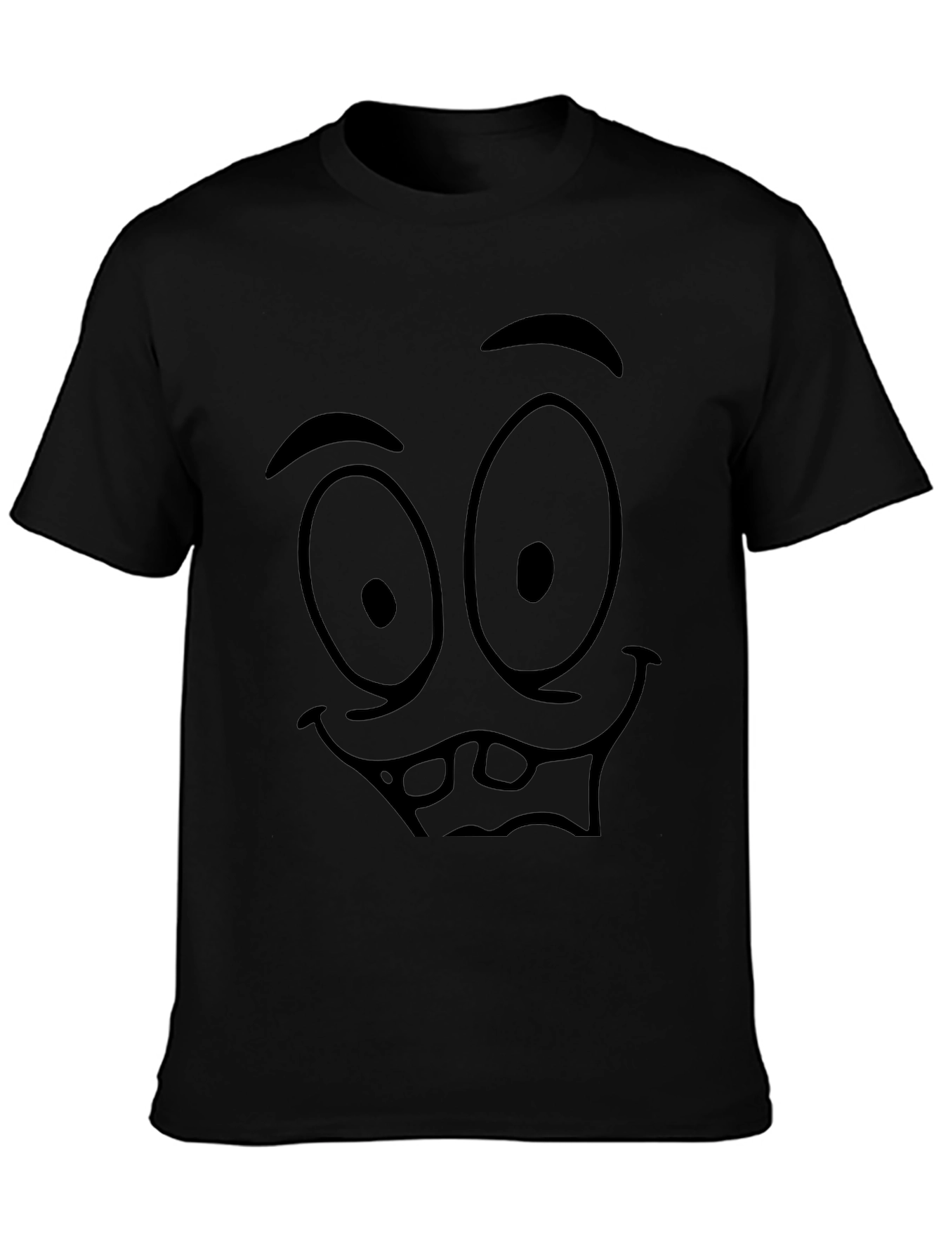 Black Funny Face Graphic Black T-Shirt view 3