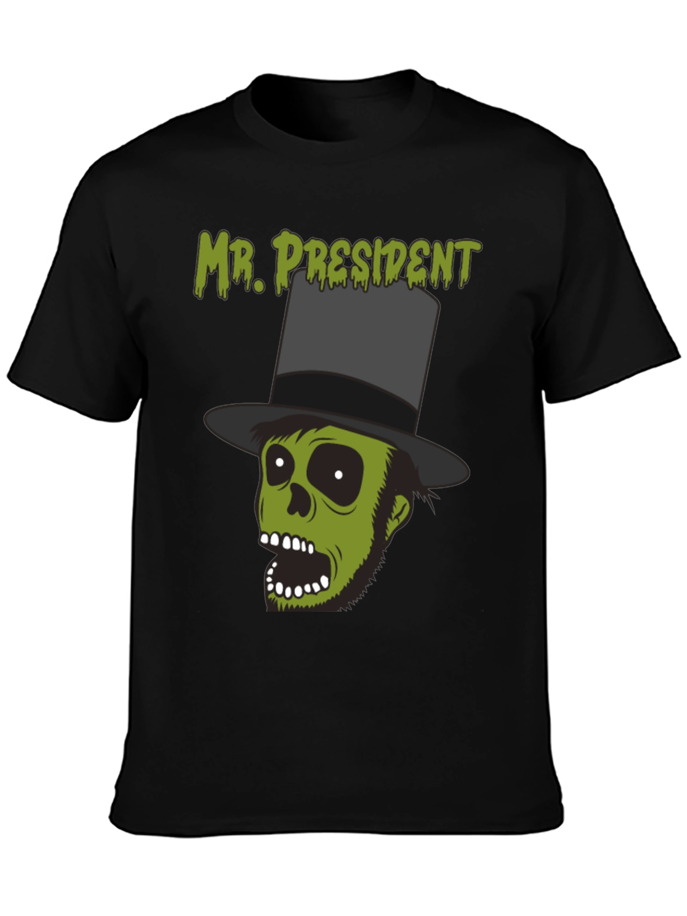 Black Mr. President Zombie Graphic T-Shirt - Halloween Style view 3