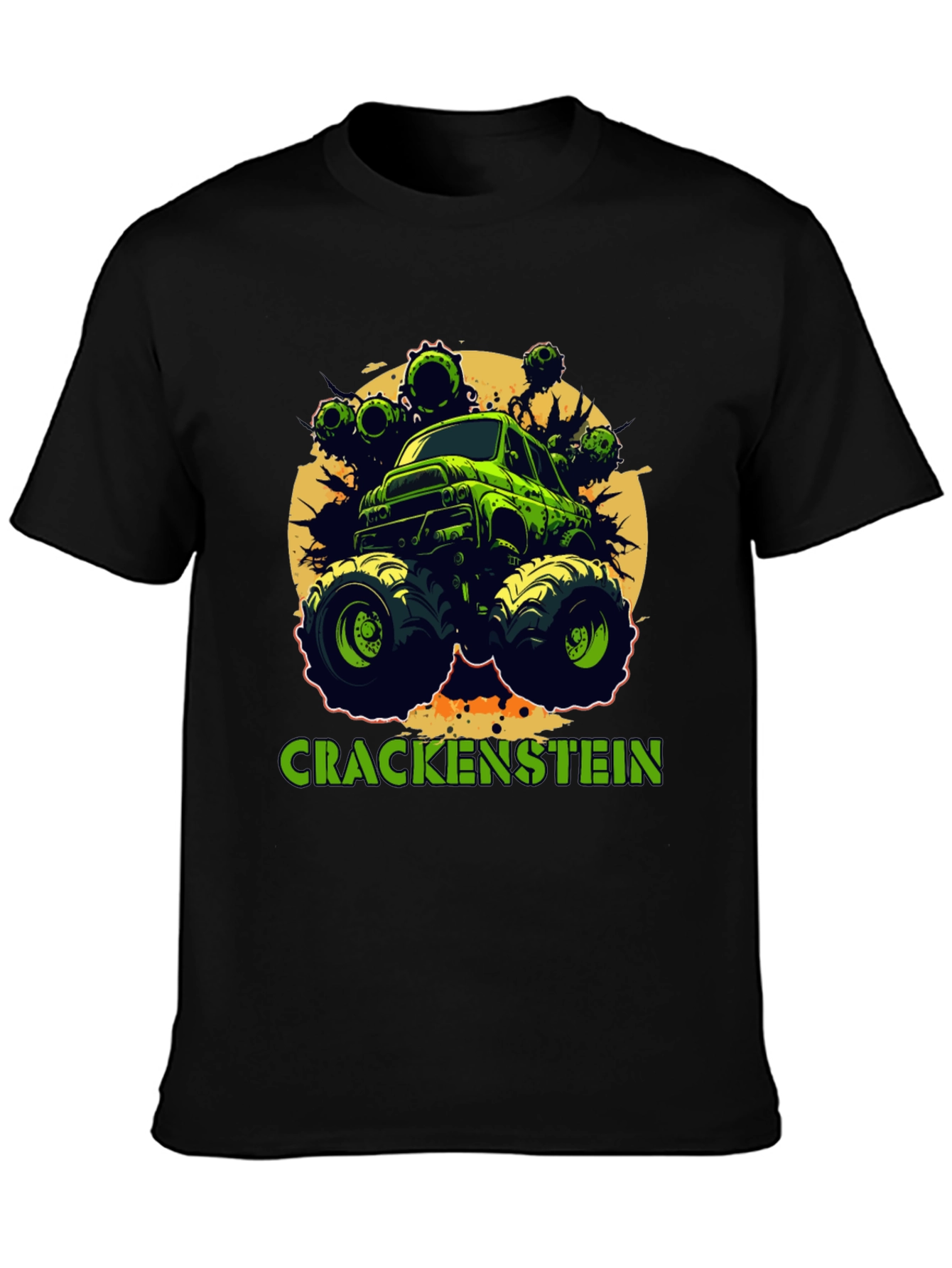Black Crackenstein Monster Truck Graphic Tee view 3