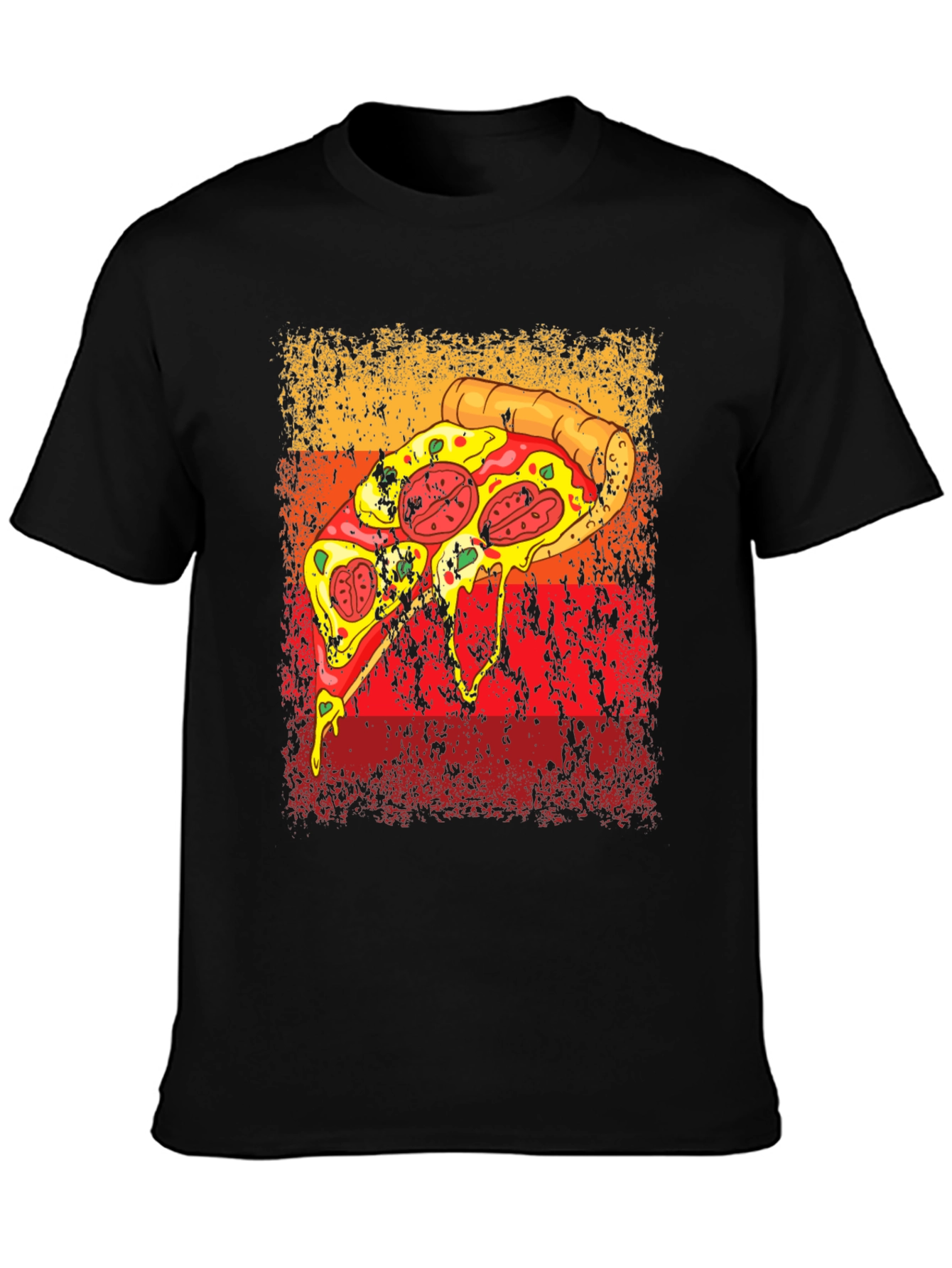 Black Pizza Graphic Tee - Retro Style view 3