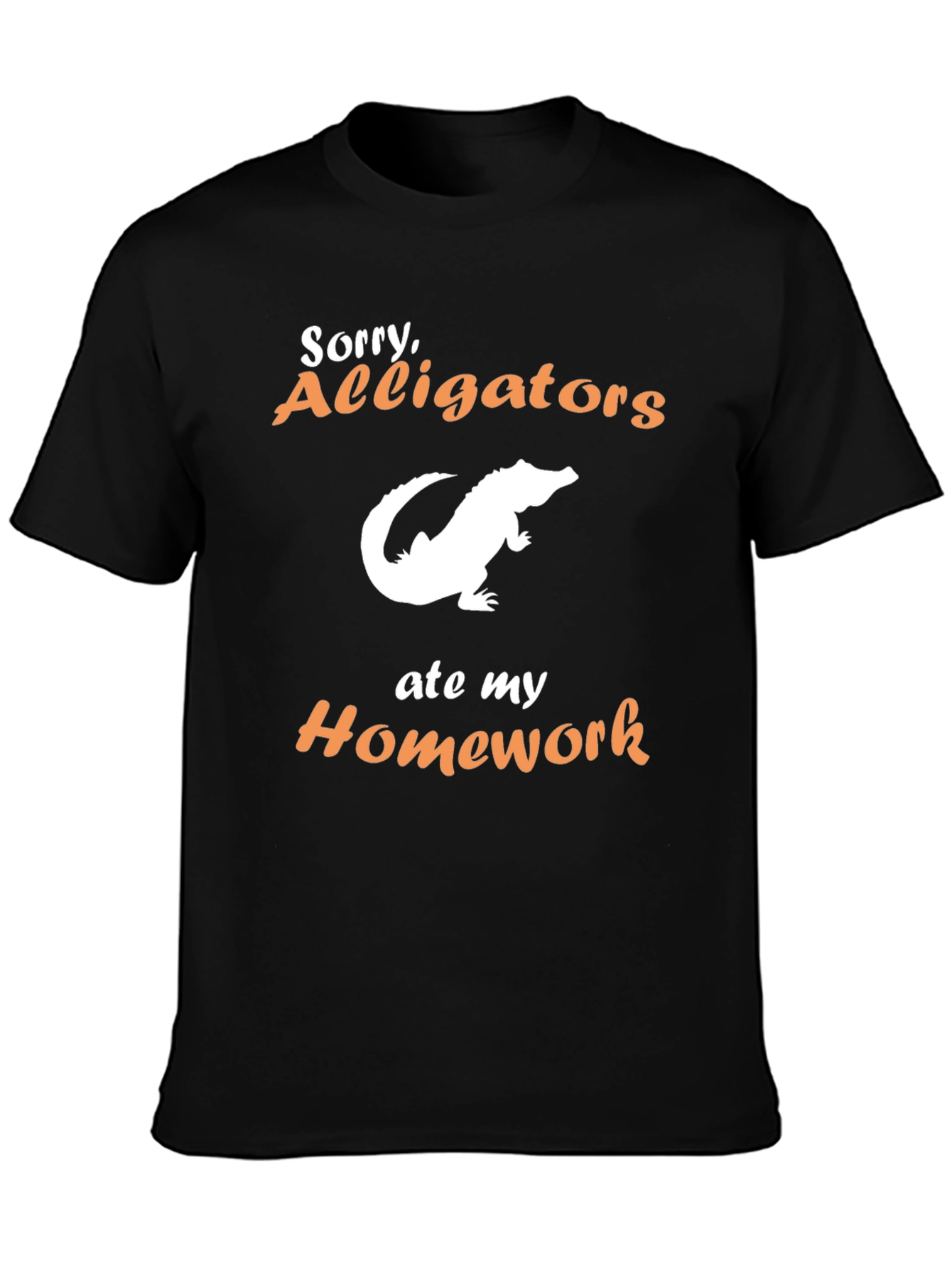 Black Alligators Ate My Homework T-Shirt - Funny Novelty Tee view 3