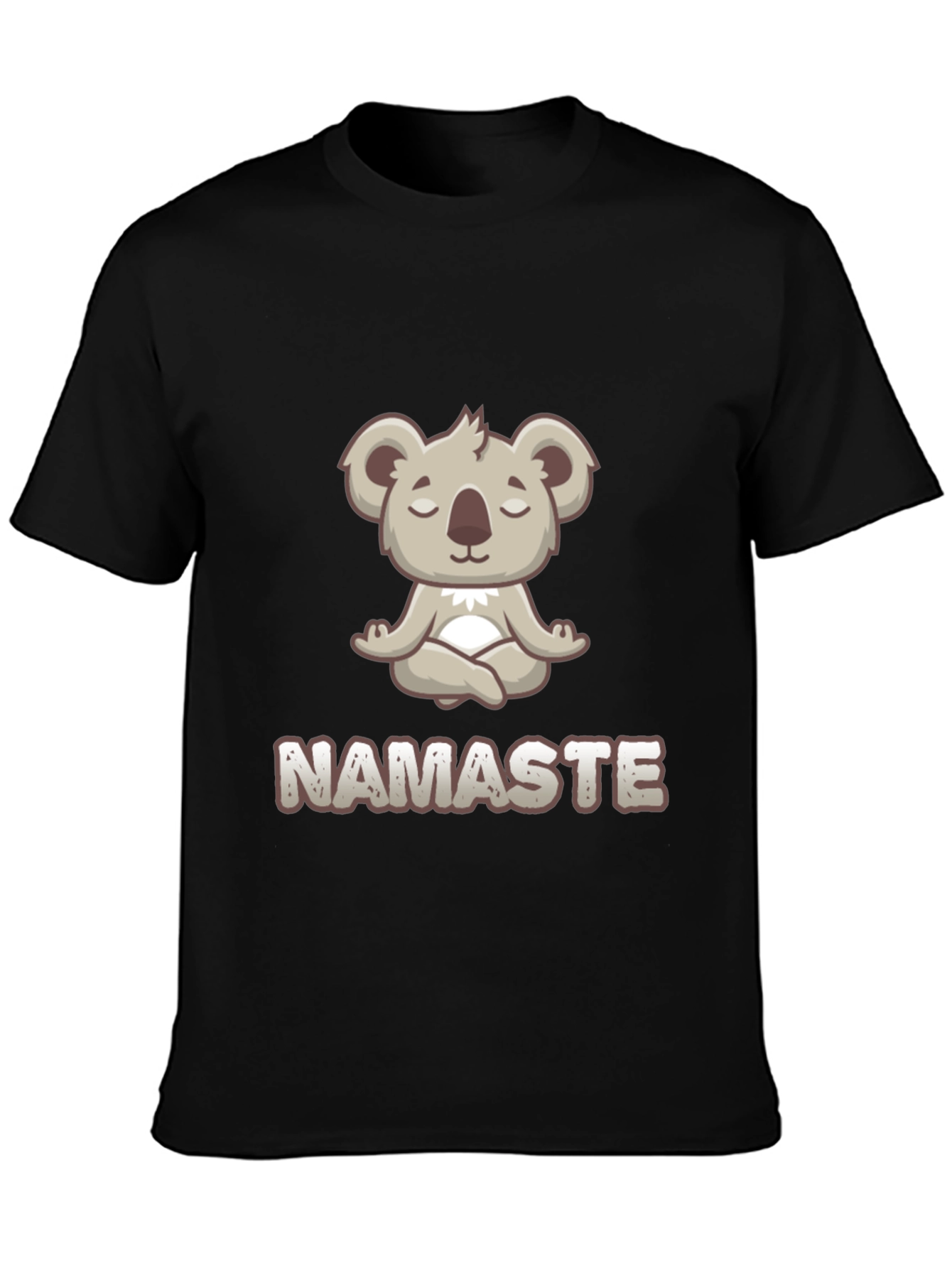 Black Namaste Koala Bear Meditation T-Shirt view 3
