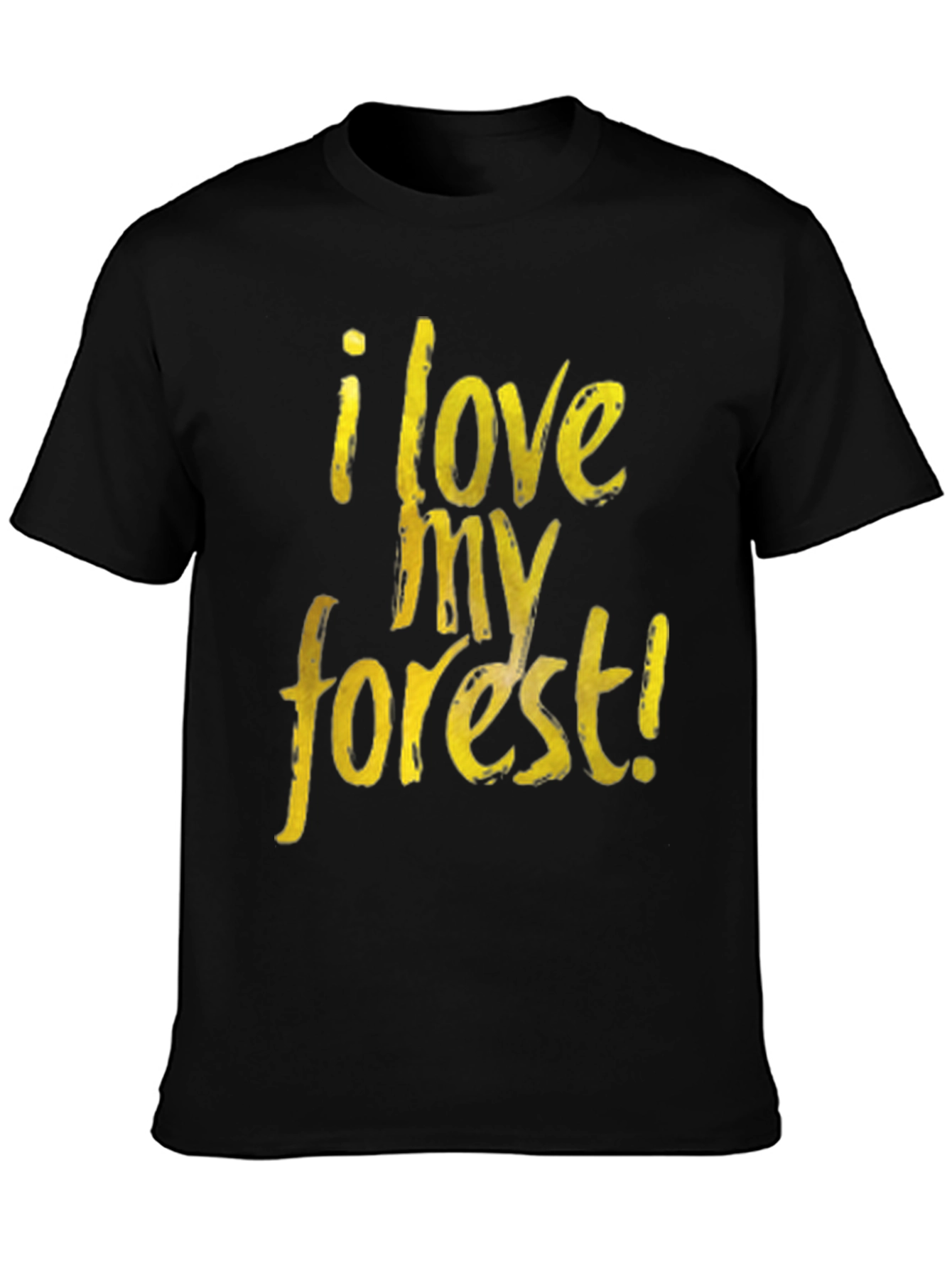 Black I Love My Forest Black Graphic T-Shirt view 3