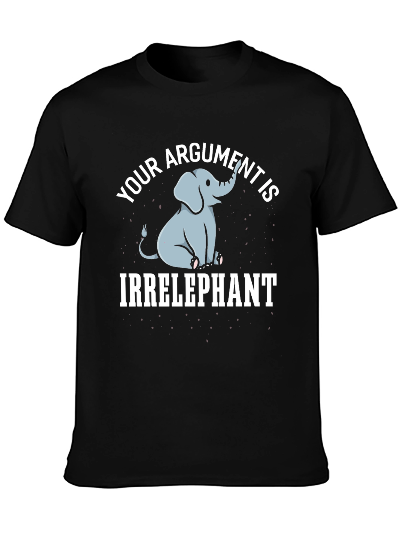 Black Irrelephant Graphic Tee - Funny Elephant Argument T-Shirt view 3
