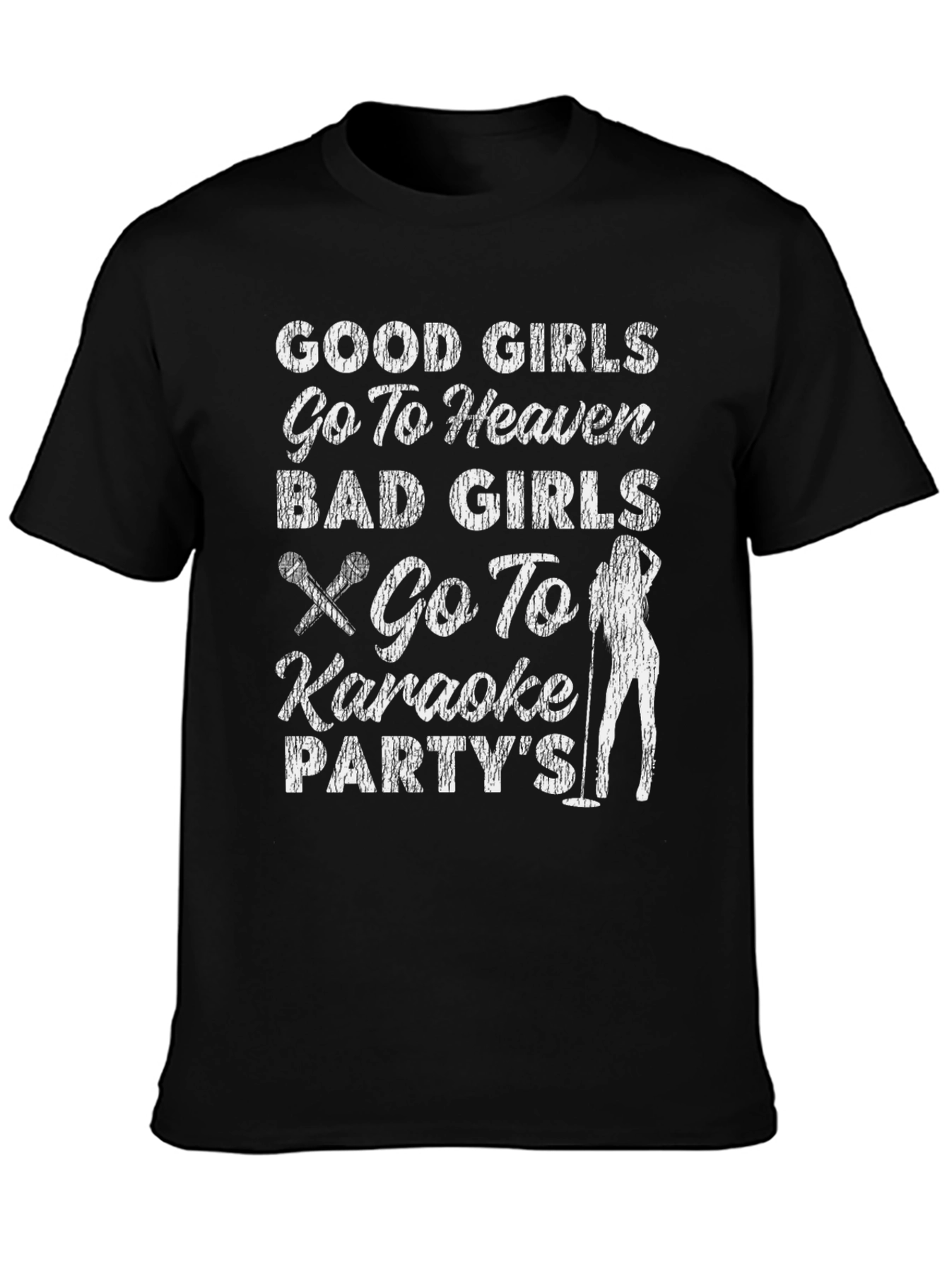 Black Good Girls Karaoke Party T-Shirt view 3