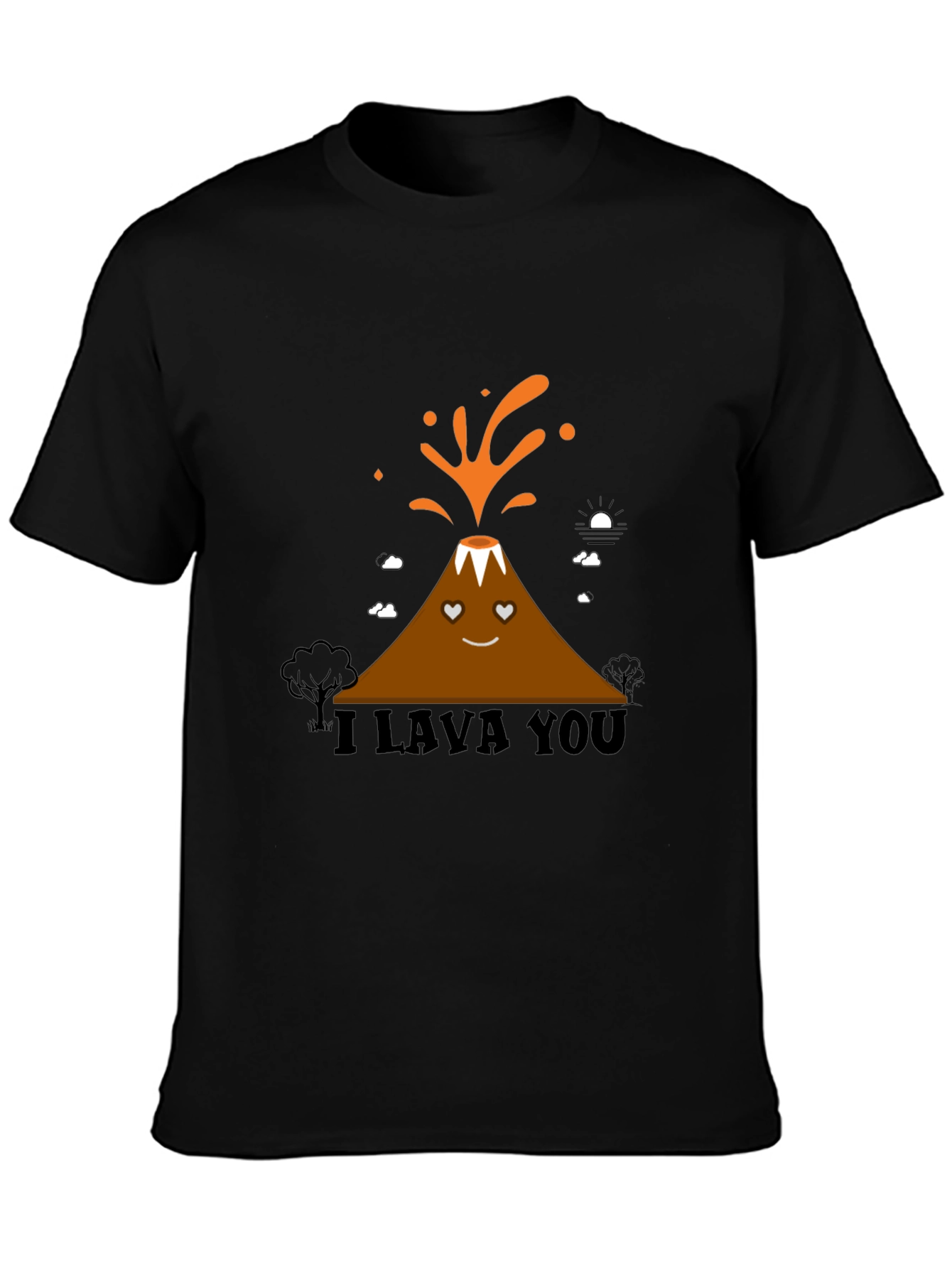 Black I Lava You Graphic Tee - Men's Black T-Shirt view 3
