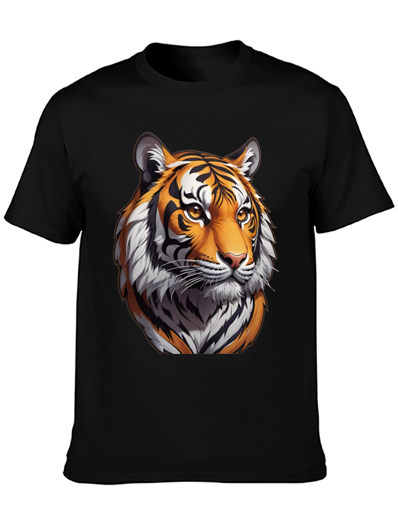 Black Tiger Graphic Black T-Shirt view 3