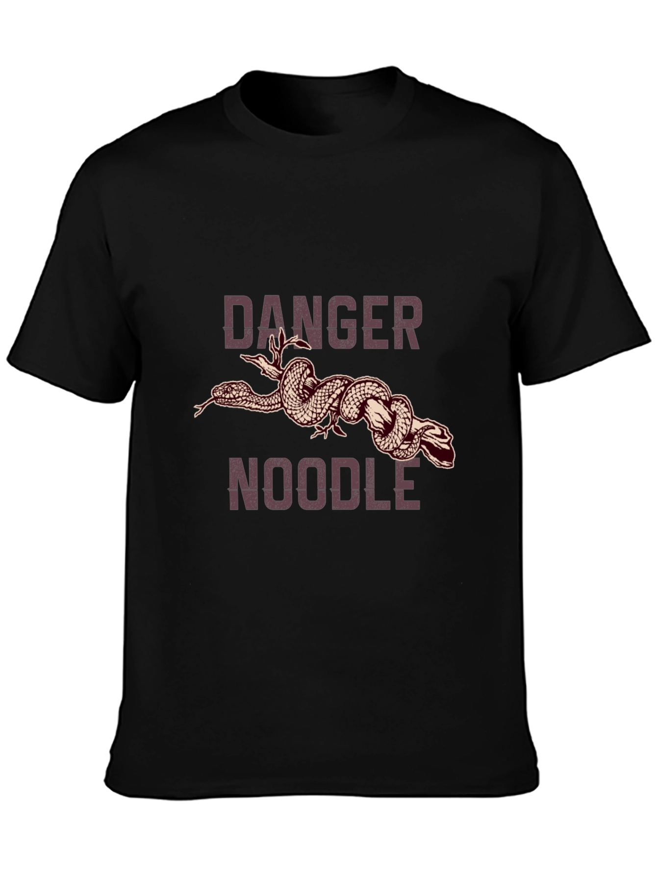 Black Danger Noodle Graphic Tee - Funny Snake T-Shirt view 3