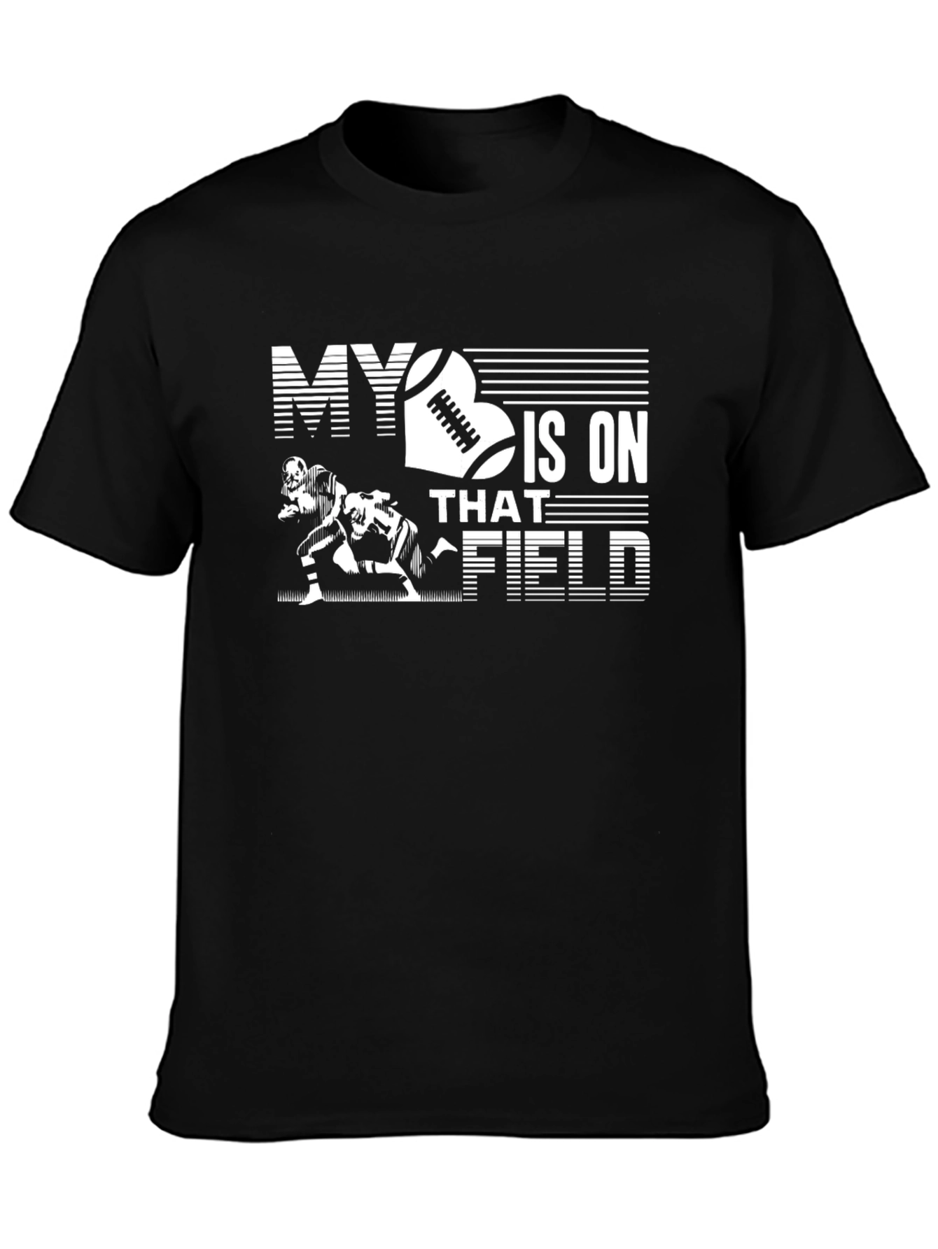 Black Football Fan Black T-Shirt view 3