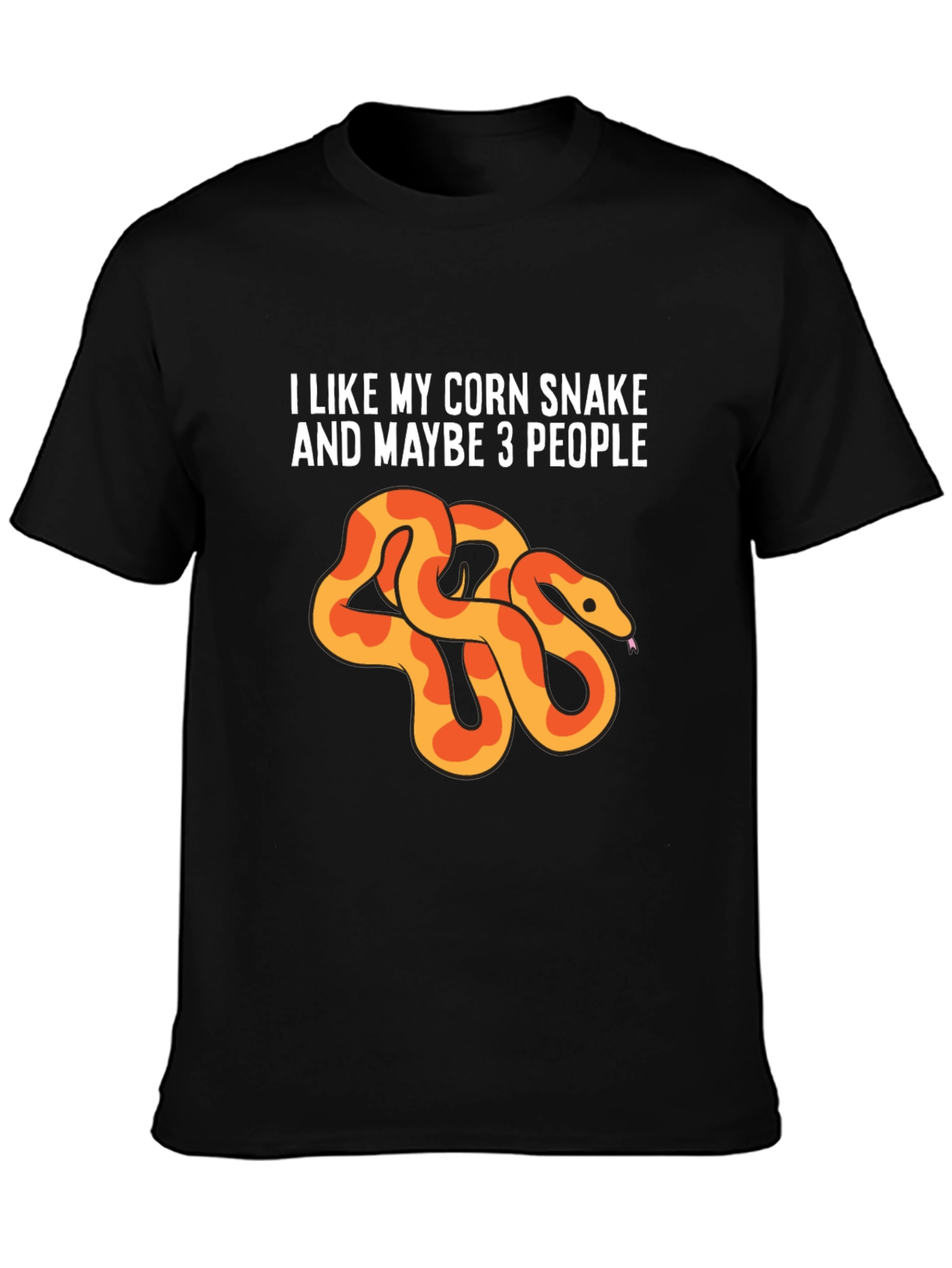 Black Corn Snake Lover Tee - I Like My Corn Snake & Maybe 3 People view 3
