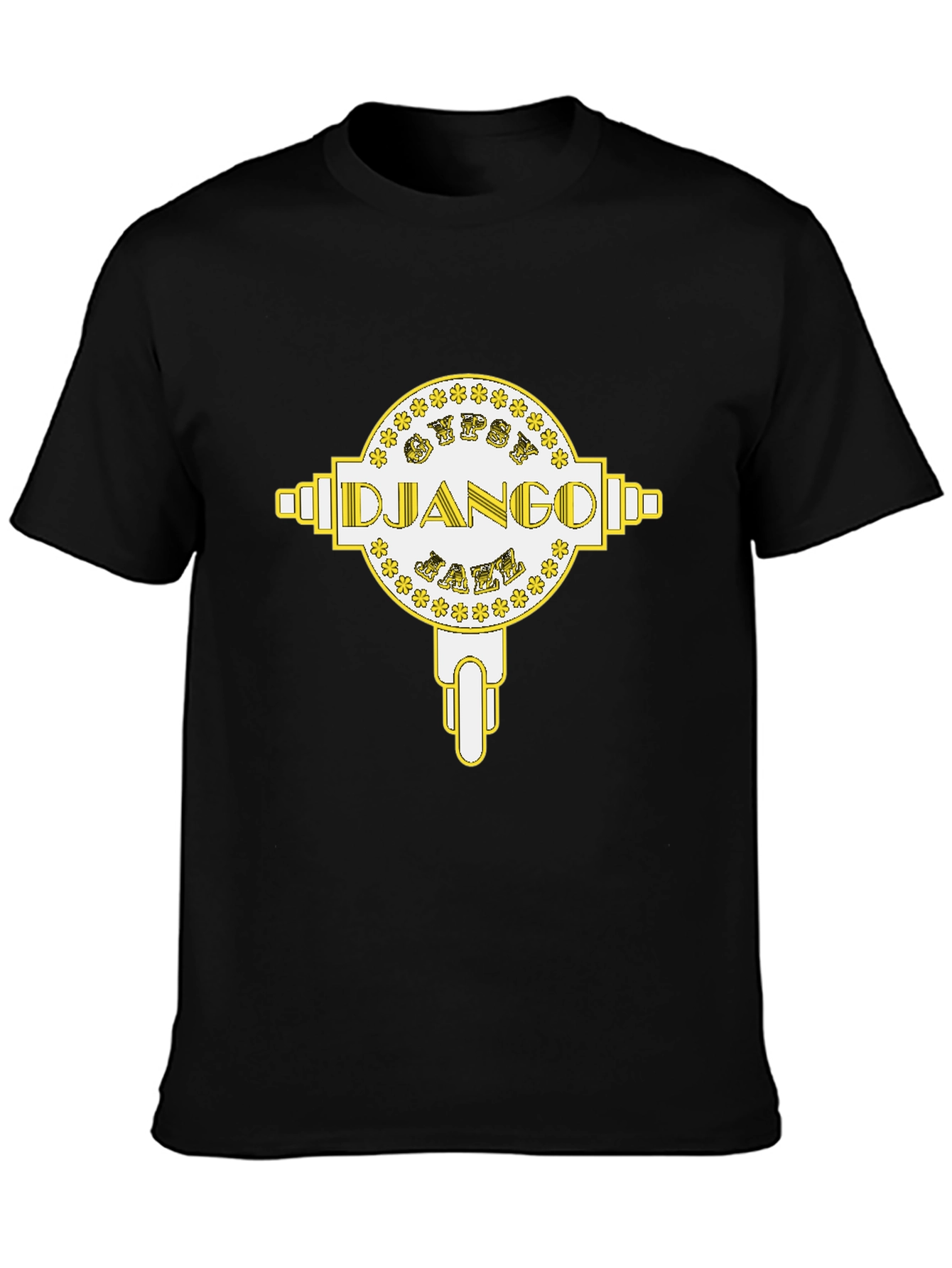 Black Gypsy Django Jazz Graphic T-Shirt view 3