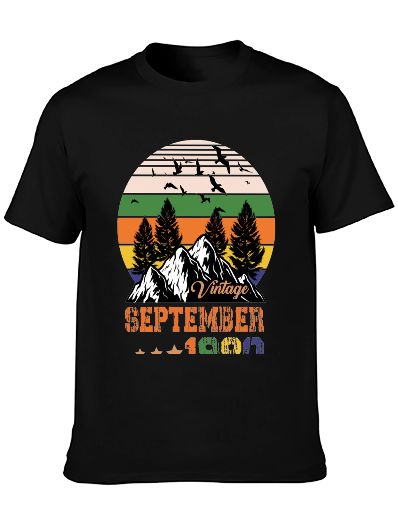 Black Vintage September 1969 T-Shirt view 3