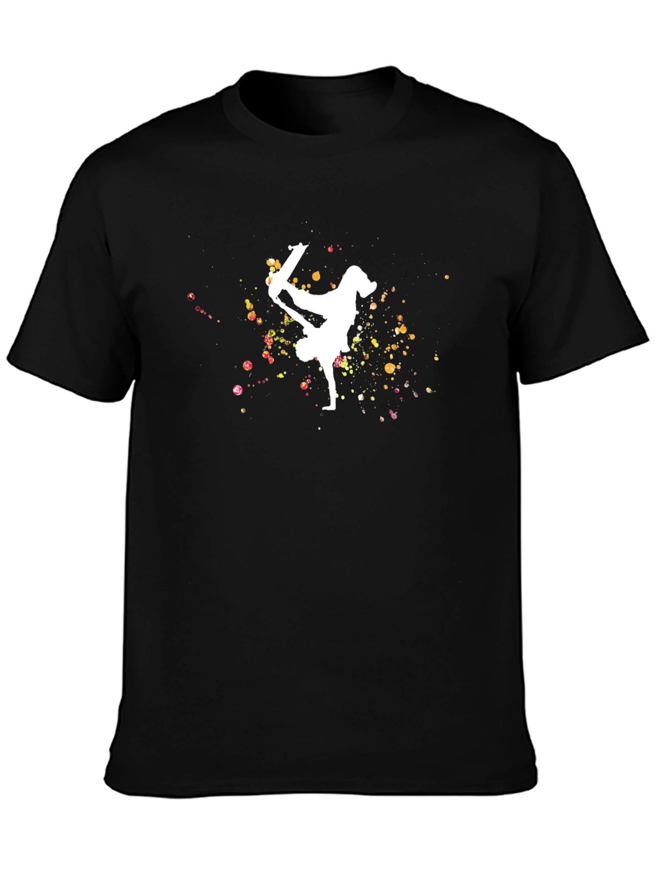 Black Skateboarder Silhouette Tee - Stylish Black T-Shirt view 3