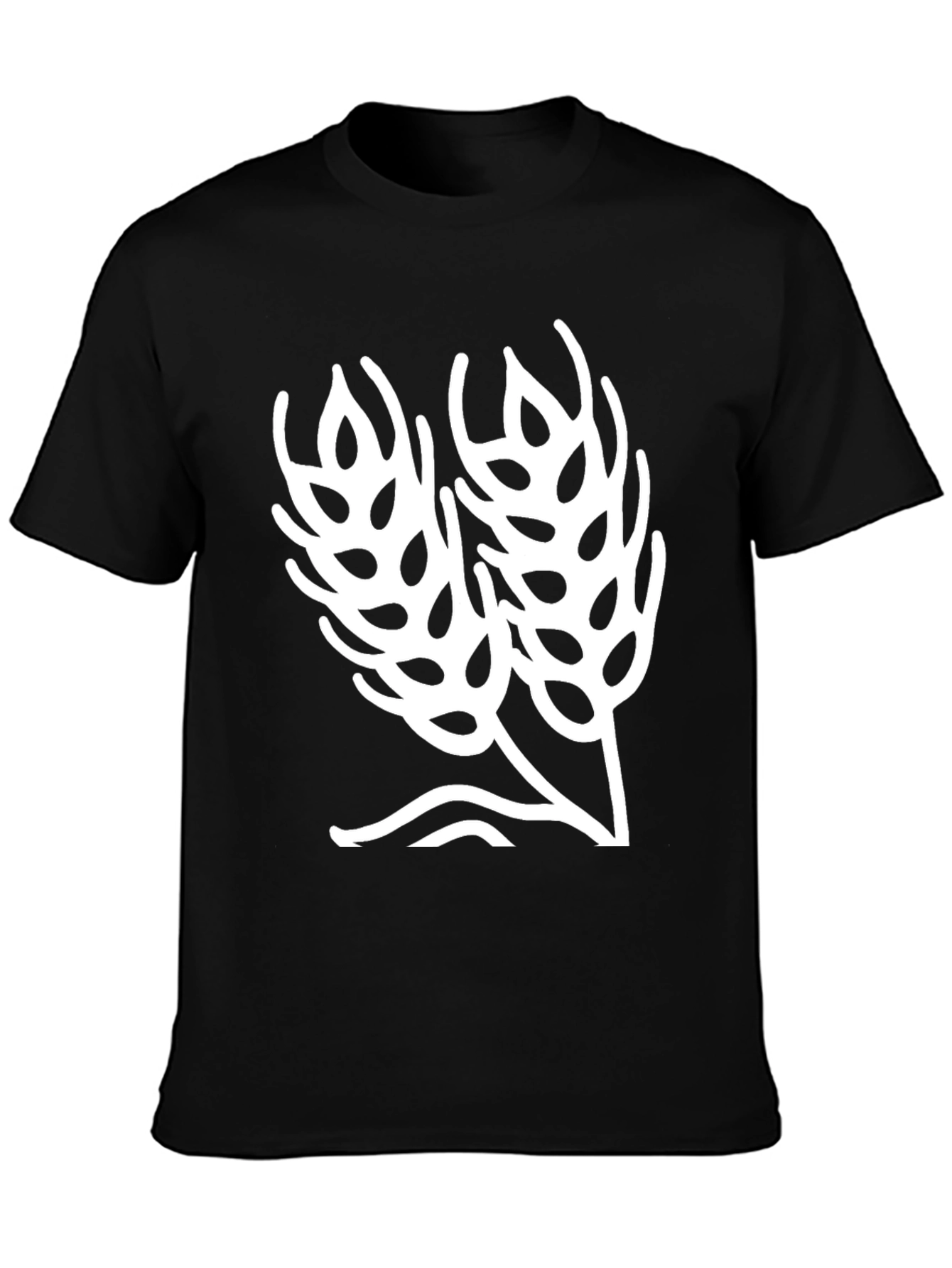 Black Wheat Graphic Black T-Shirt view 3