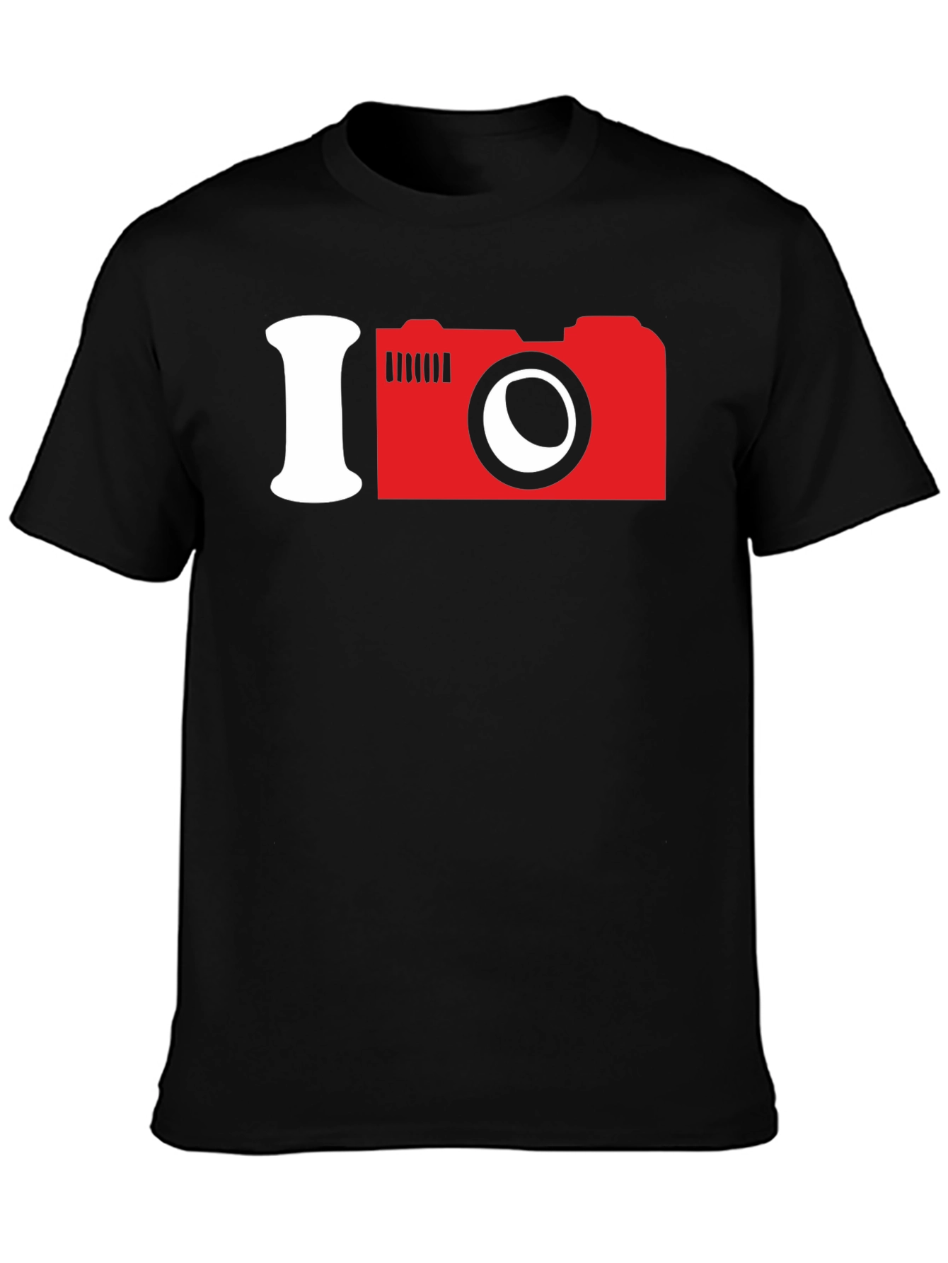 Black I Camera Graphic Tee - Photo Lover Shirt view 3