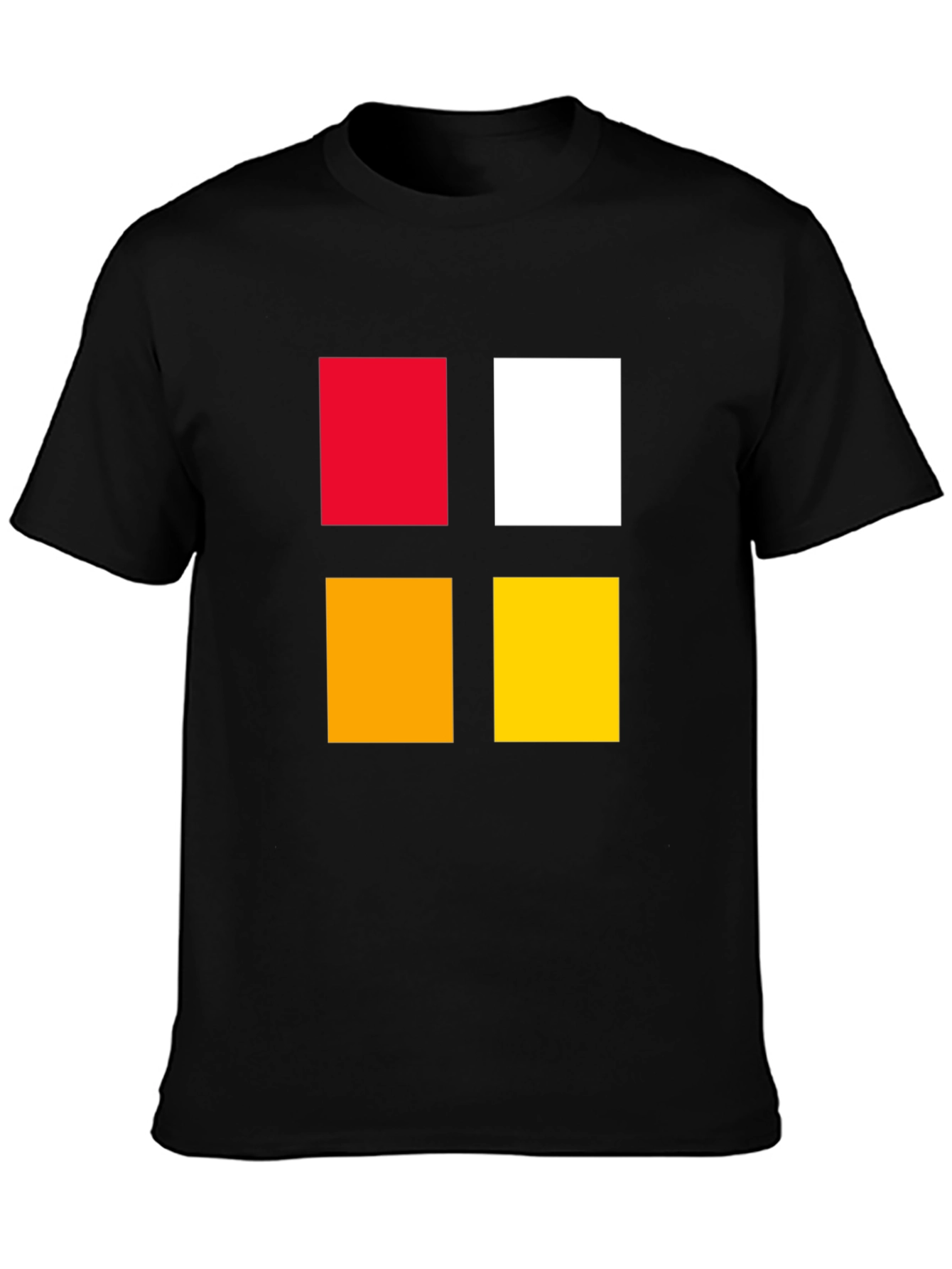 Black Colorful Block Graphic Tee - Bold & Modern Design view 3