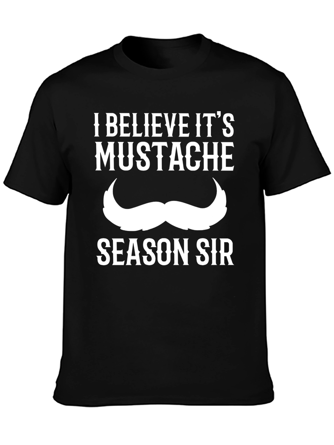 Black Mustache Season Tee - Funny Graphic T-Shirt view 3