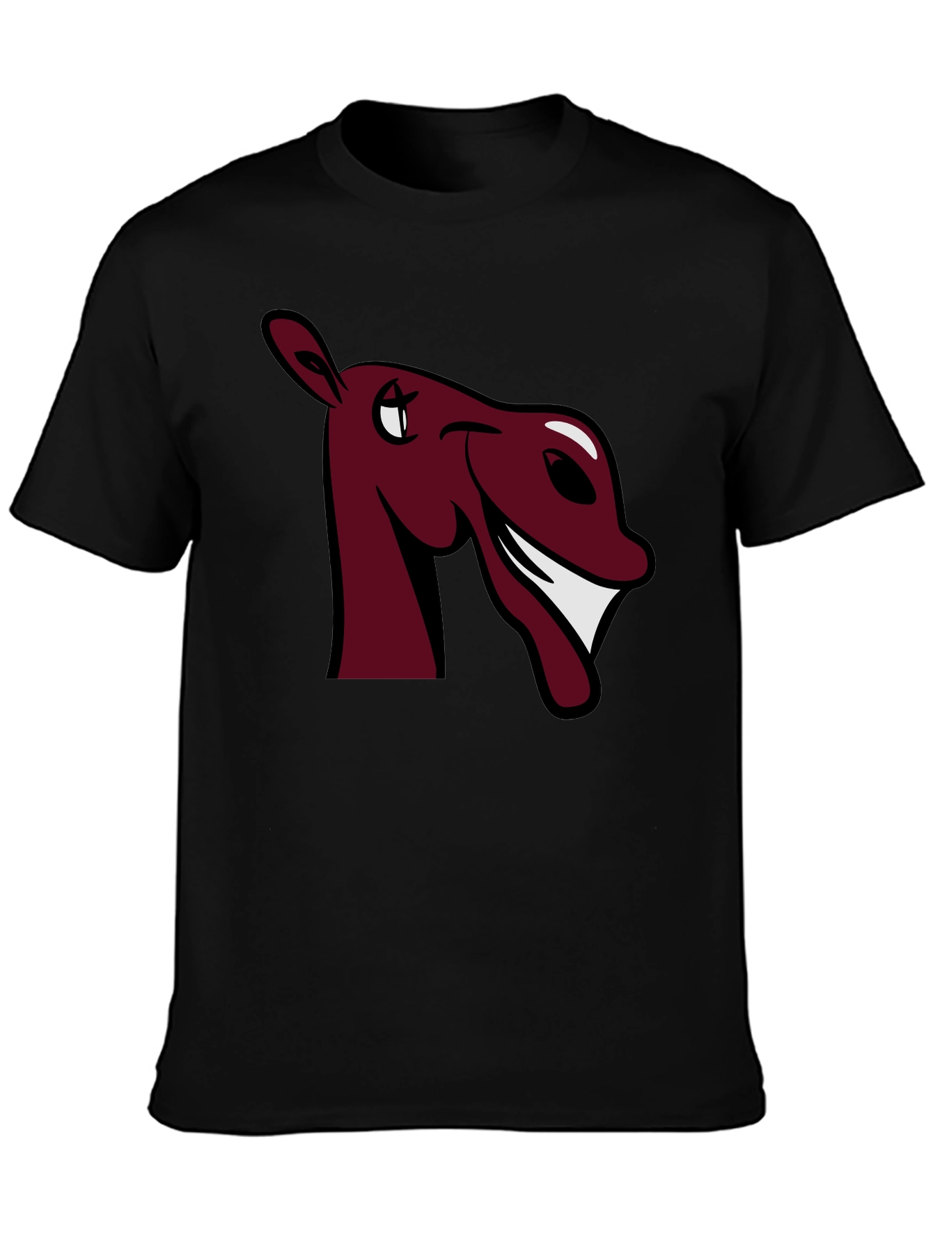 Black Funny Horse Graphic Tee - Burgundy view 3